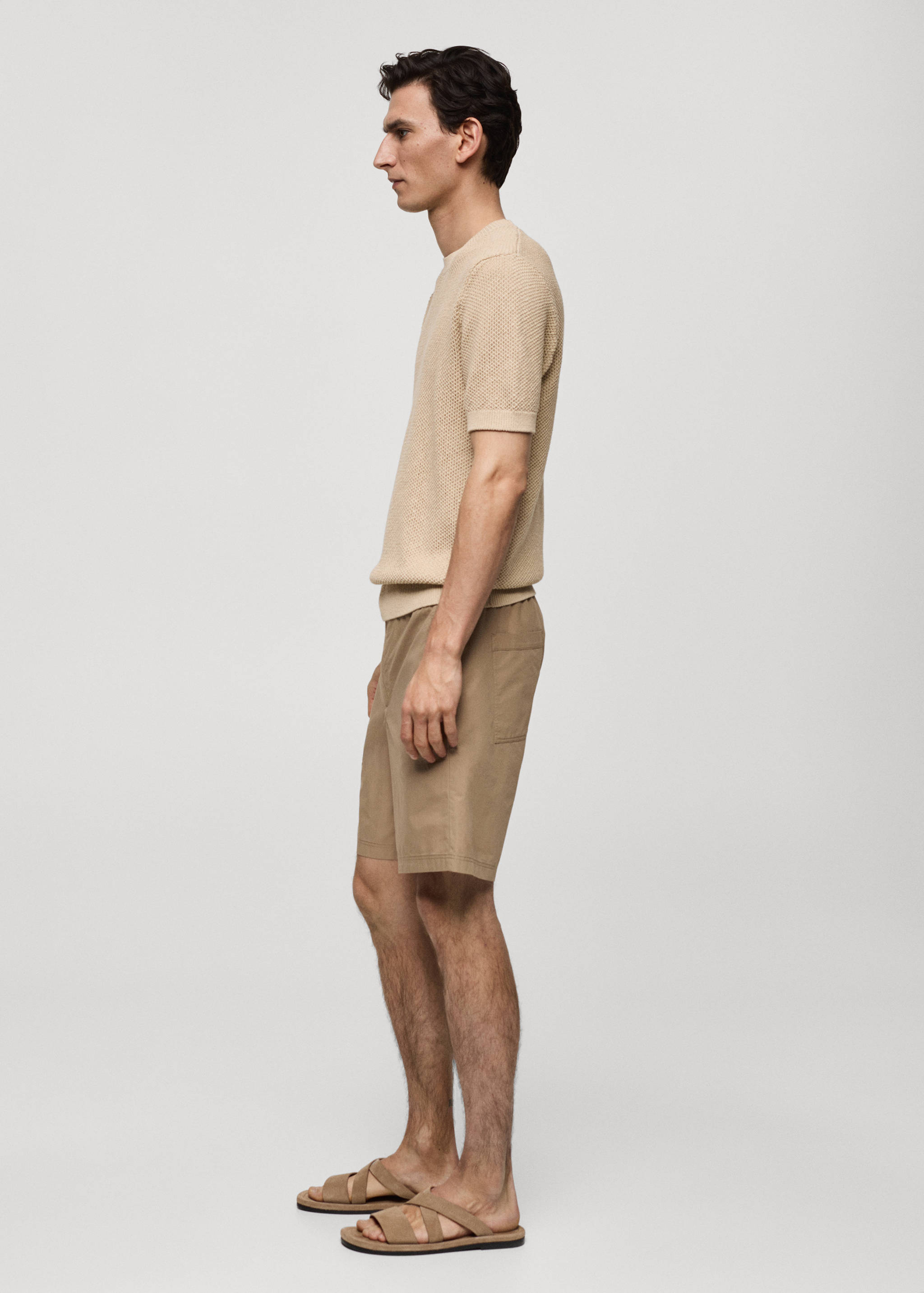 Structured cotton knit t-shirt - Details of the article 2