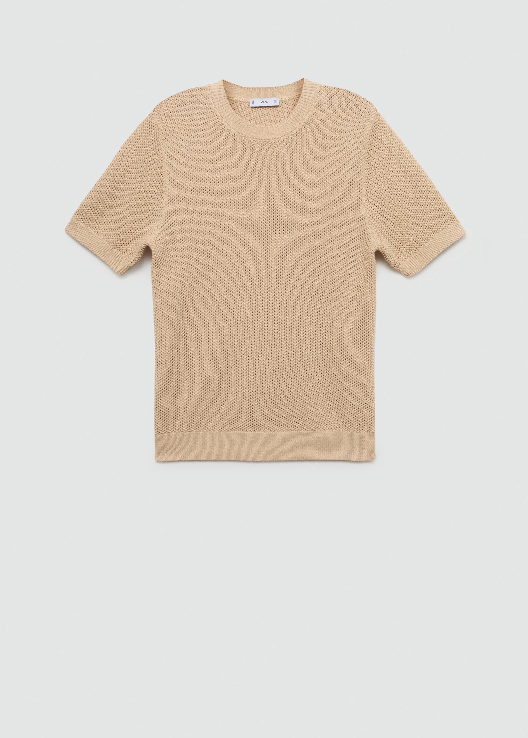 Structured cotton knit t-shirt - Article without model
