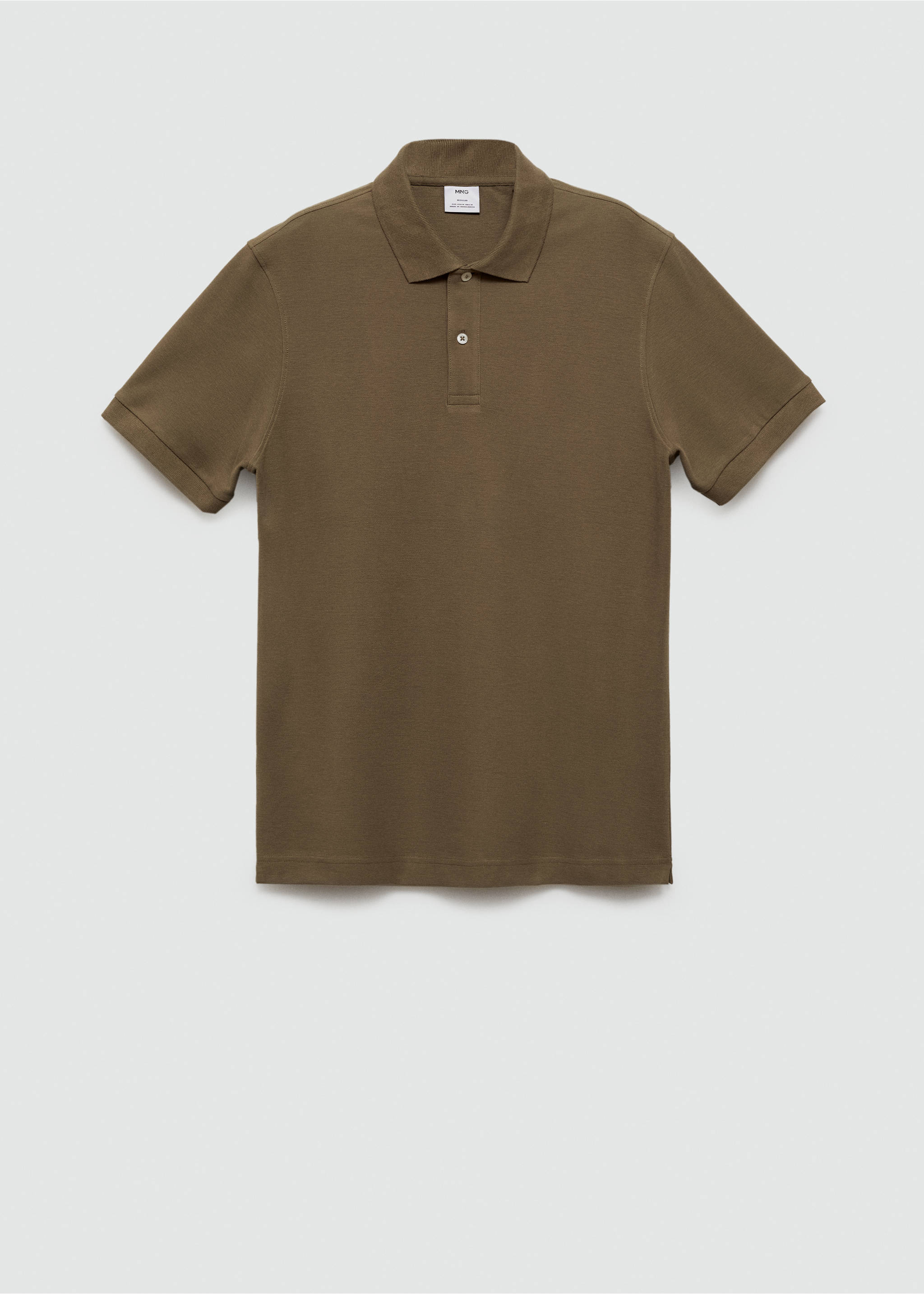 100% cotton pique polo shirt - Article without model, Olive Green. Ref: 77090584-00.