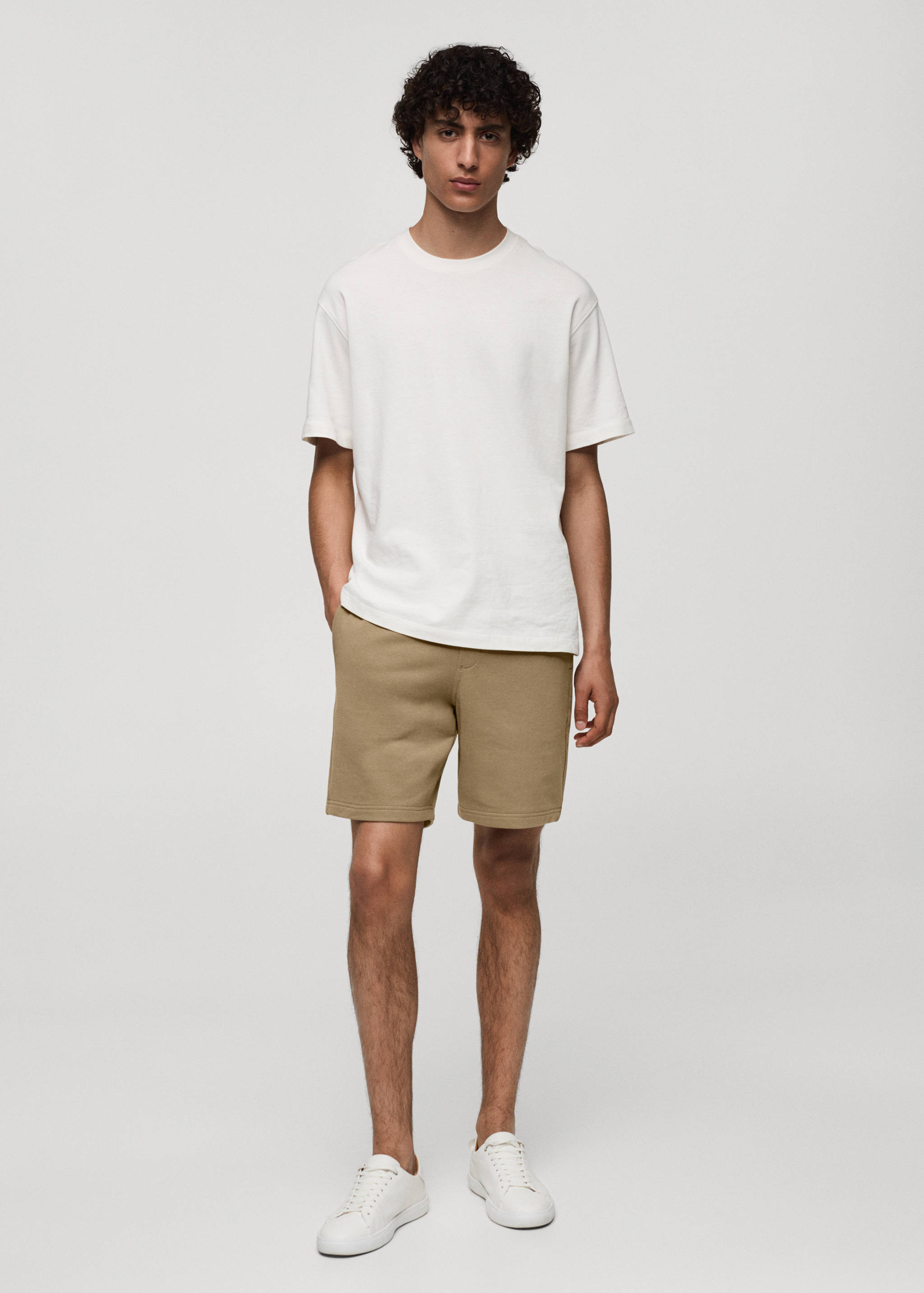 Jogger cotton Bermuda shorts - General plane