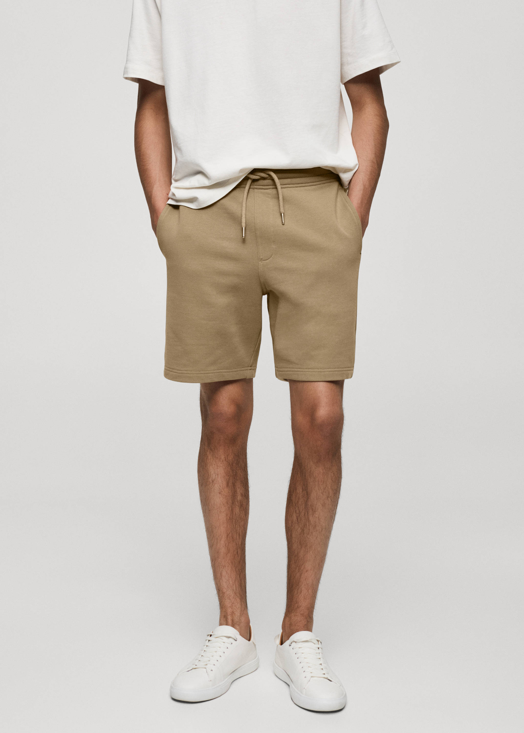 Jogger cotton Bermuda shorts - Medium plane