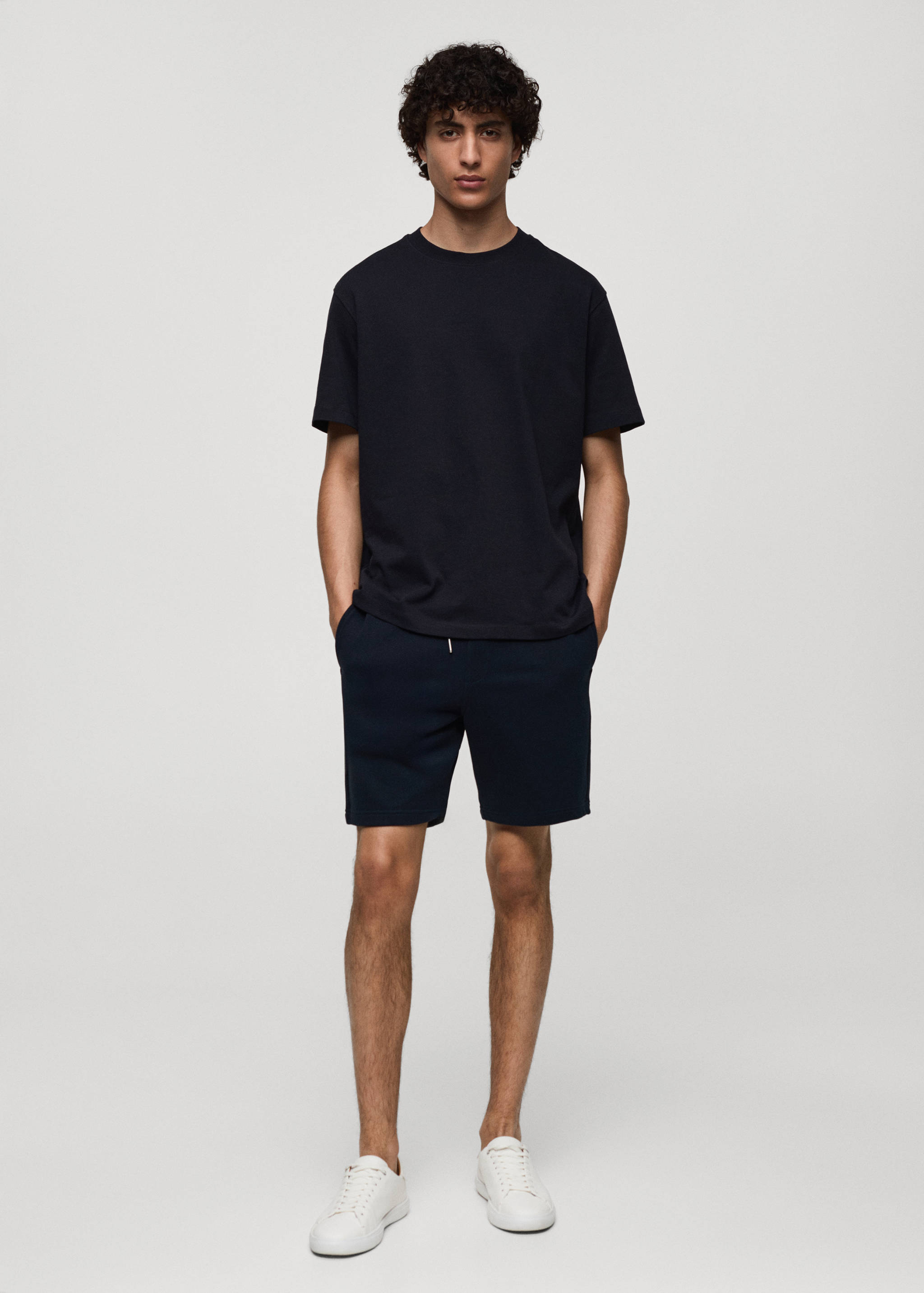 Jogger cotton Bermuda shorts - General plane