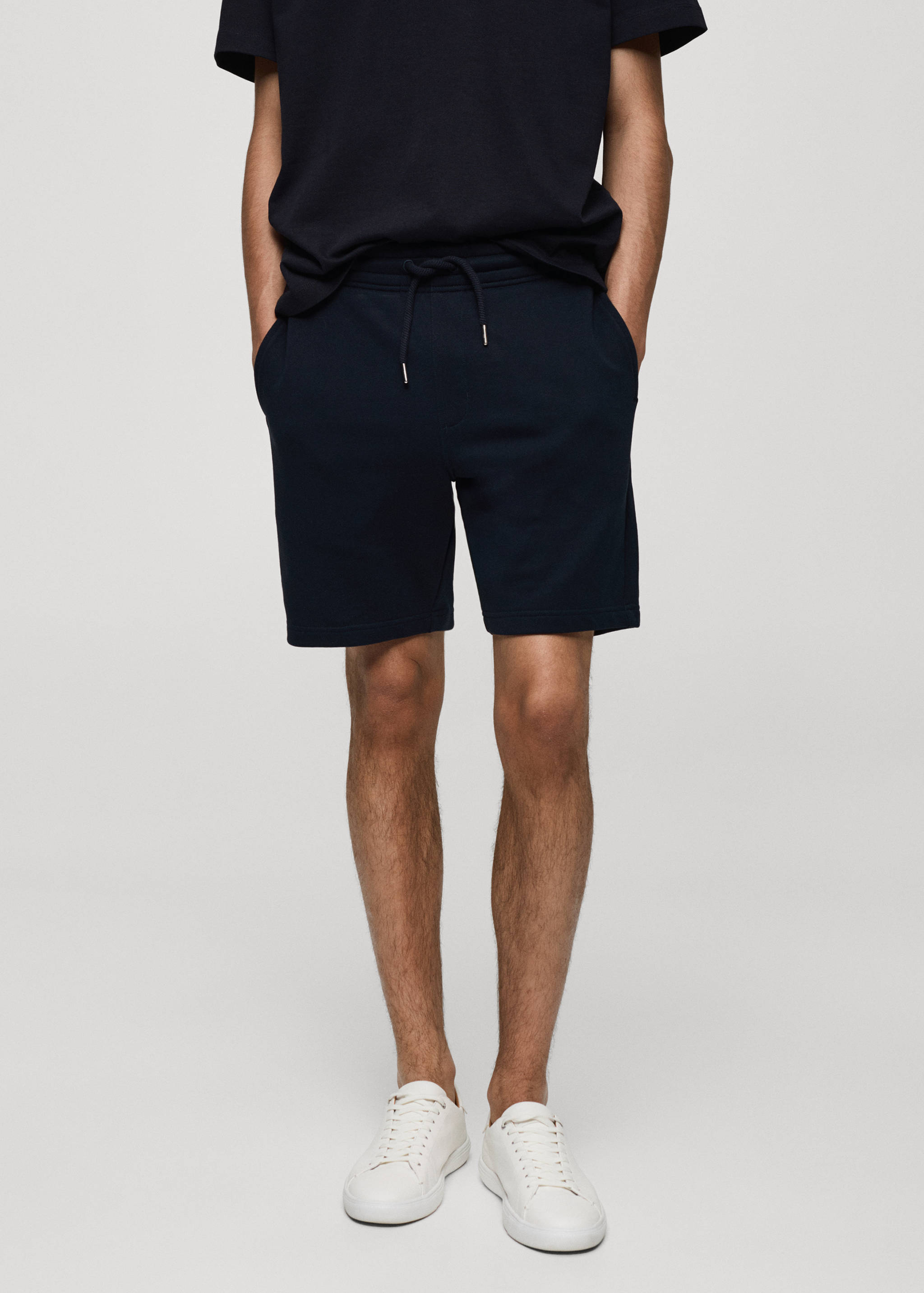 Jogger cotton Bermuda shorts - Medium plane