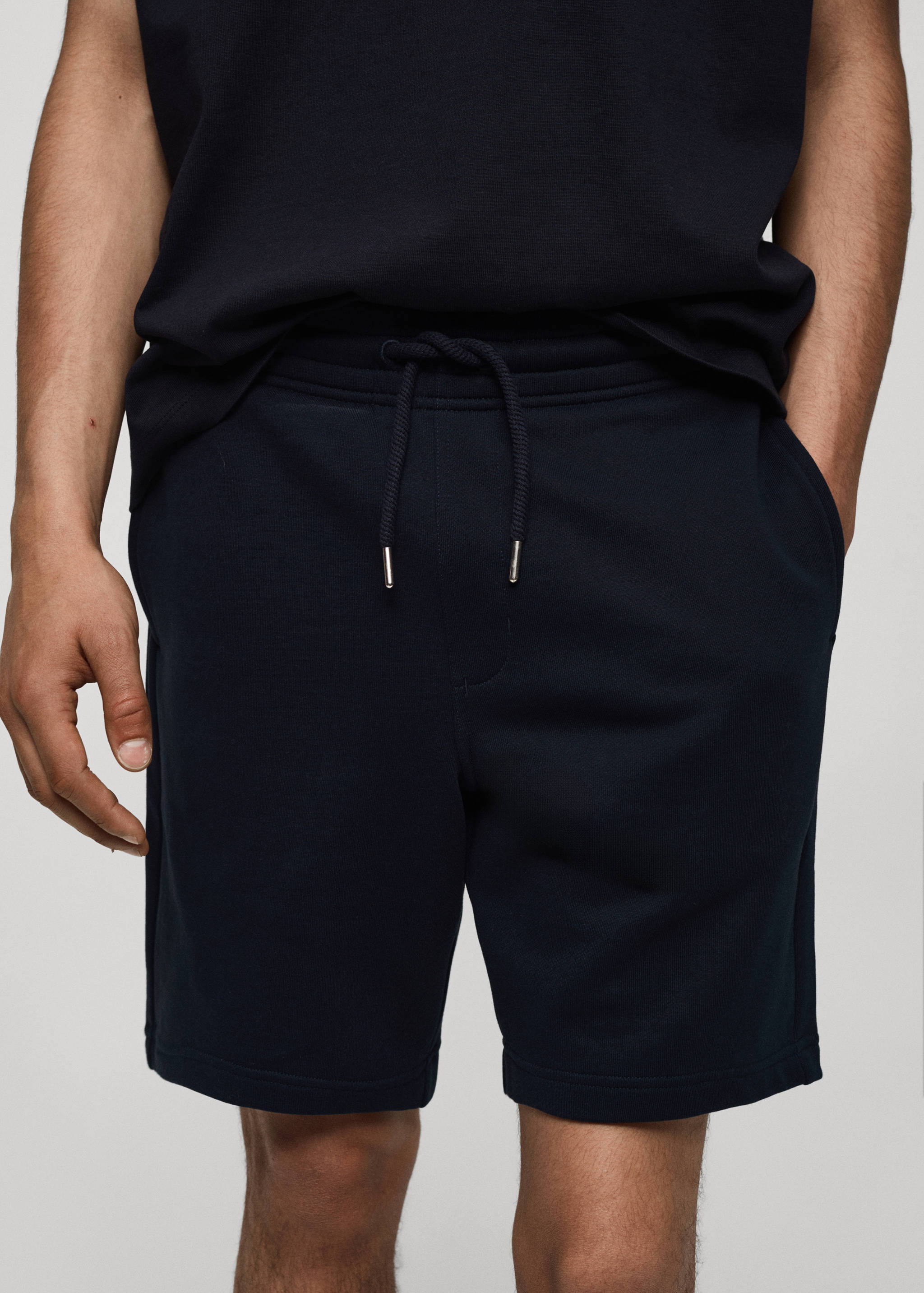 Jogger cotton Bermuda shorts - Details of the article 1