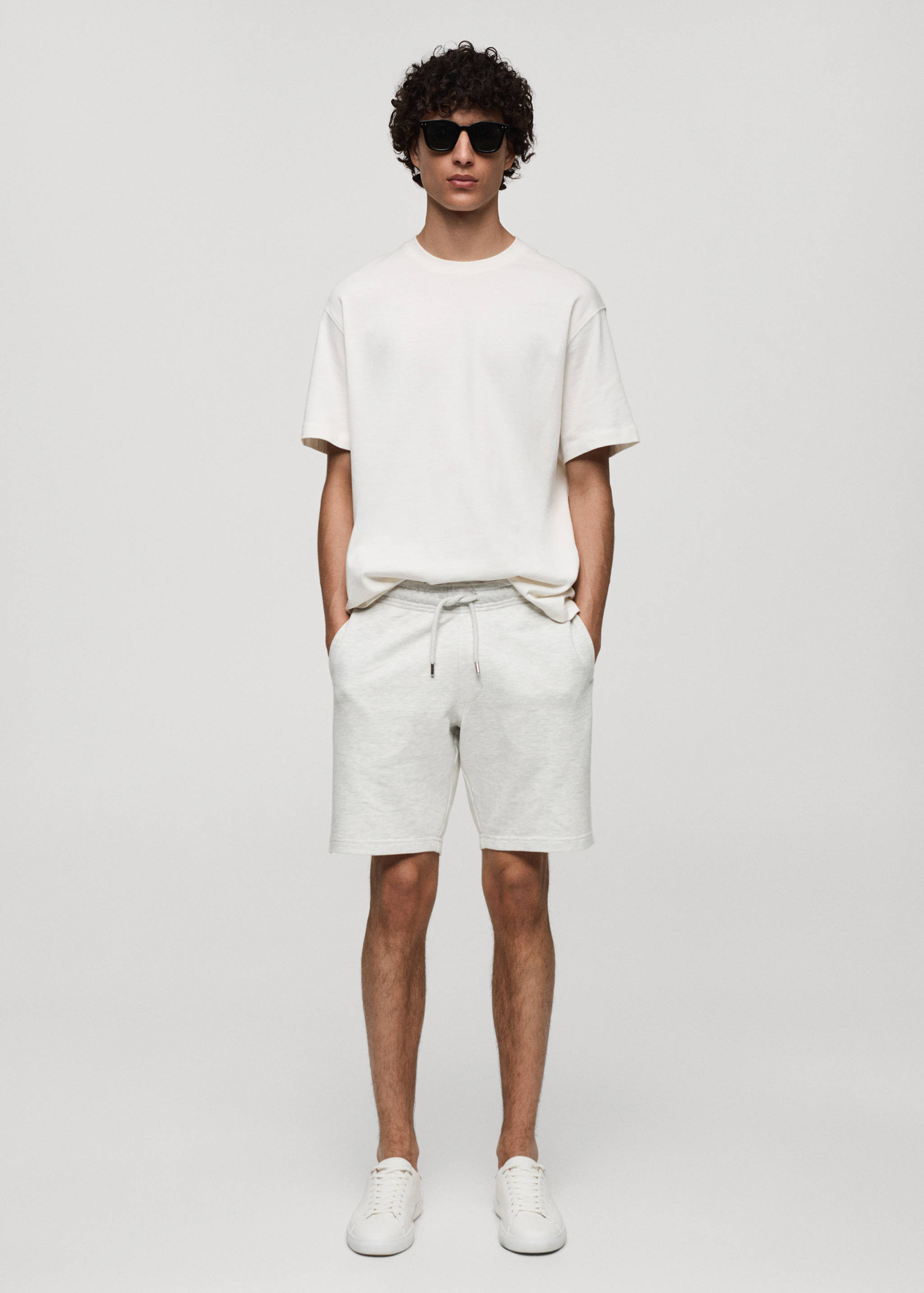 Jogger cotton Bermuda shorts - General plane