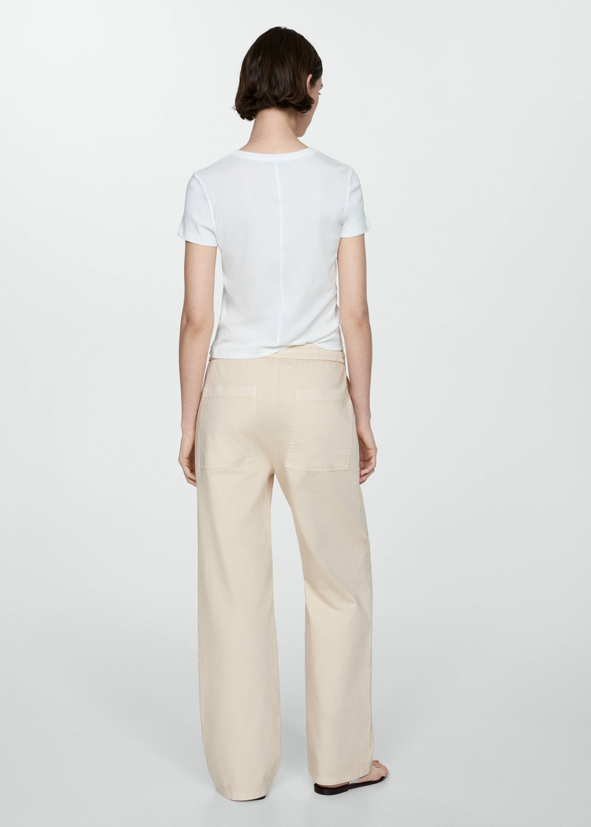 Elastic waist cotton pants - Reverse of the article