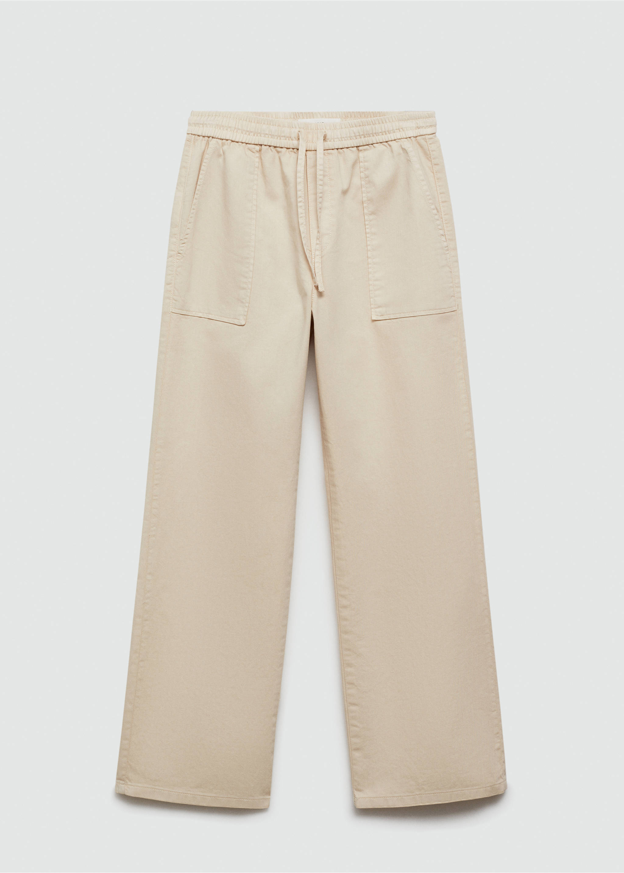 Elastic waist cotton trousers - Article without model, Off White. Ref: 77090592-00.