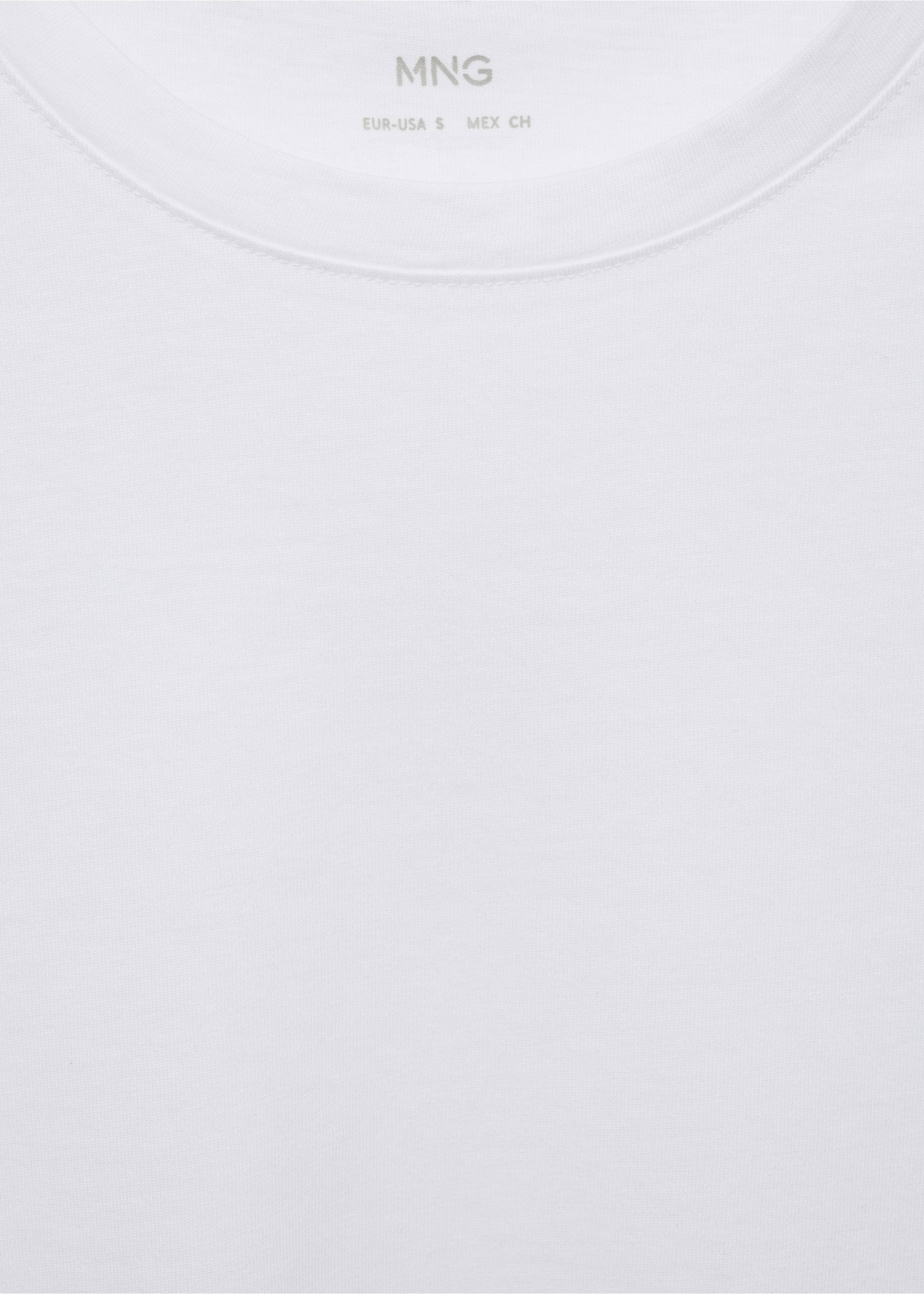 Kurzärmliges Baumwoll-T-Shirt - Detail des Artikels 8, Weiß. Ref: 77090593-00.
