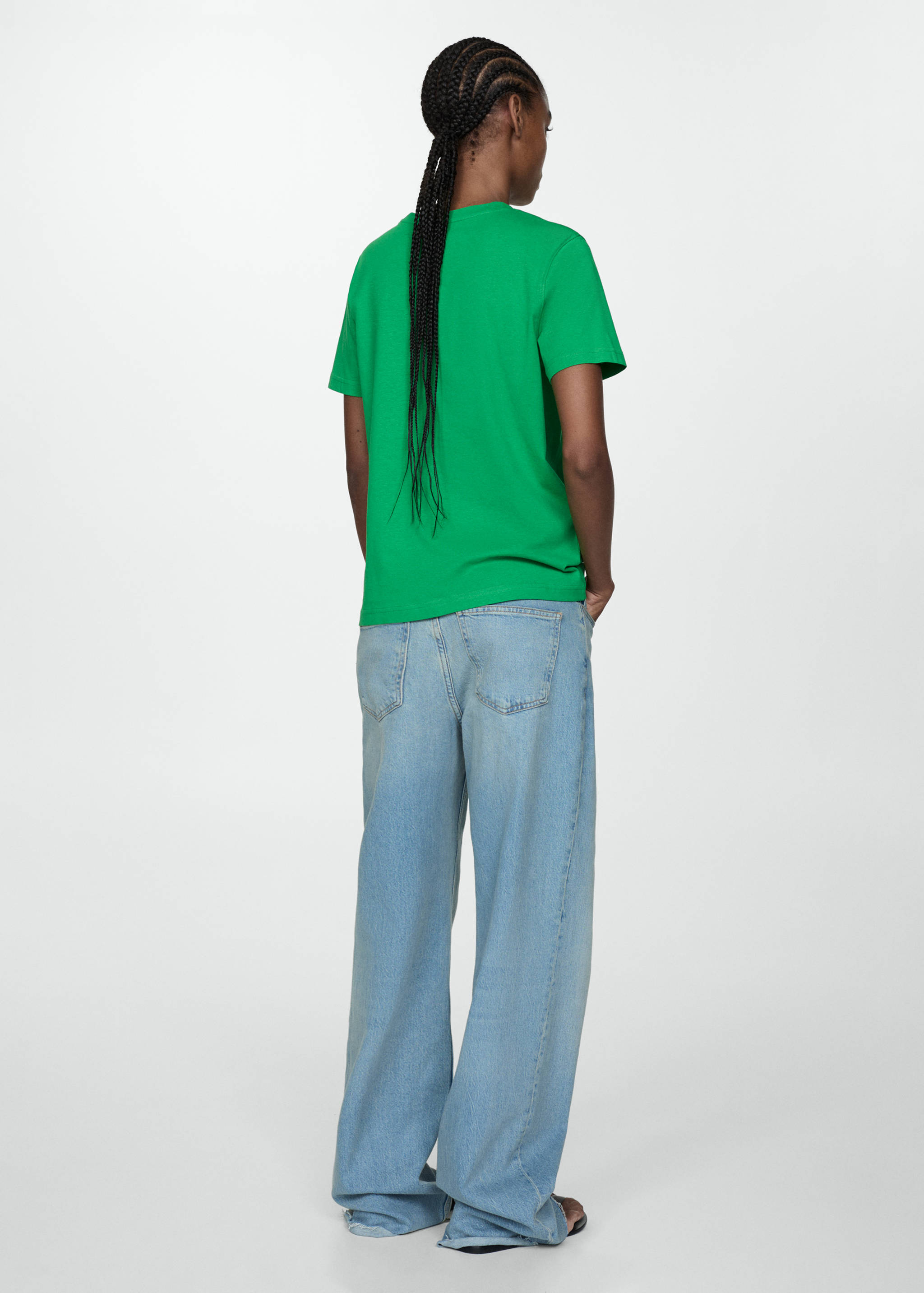 Kurzärmliges Baumwoll-T-Shirt - Rückseite des Artikels