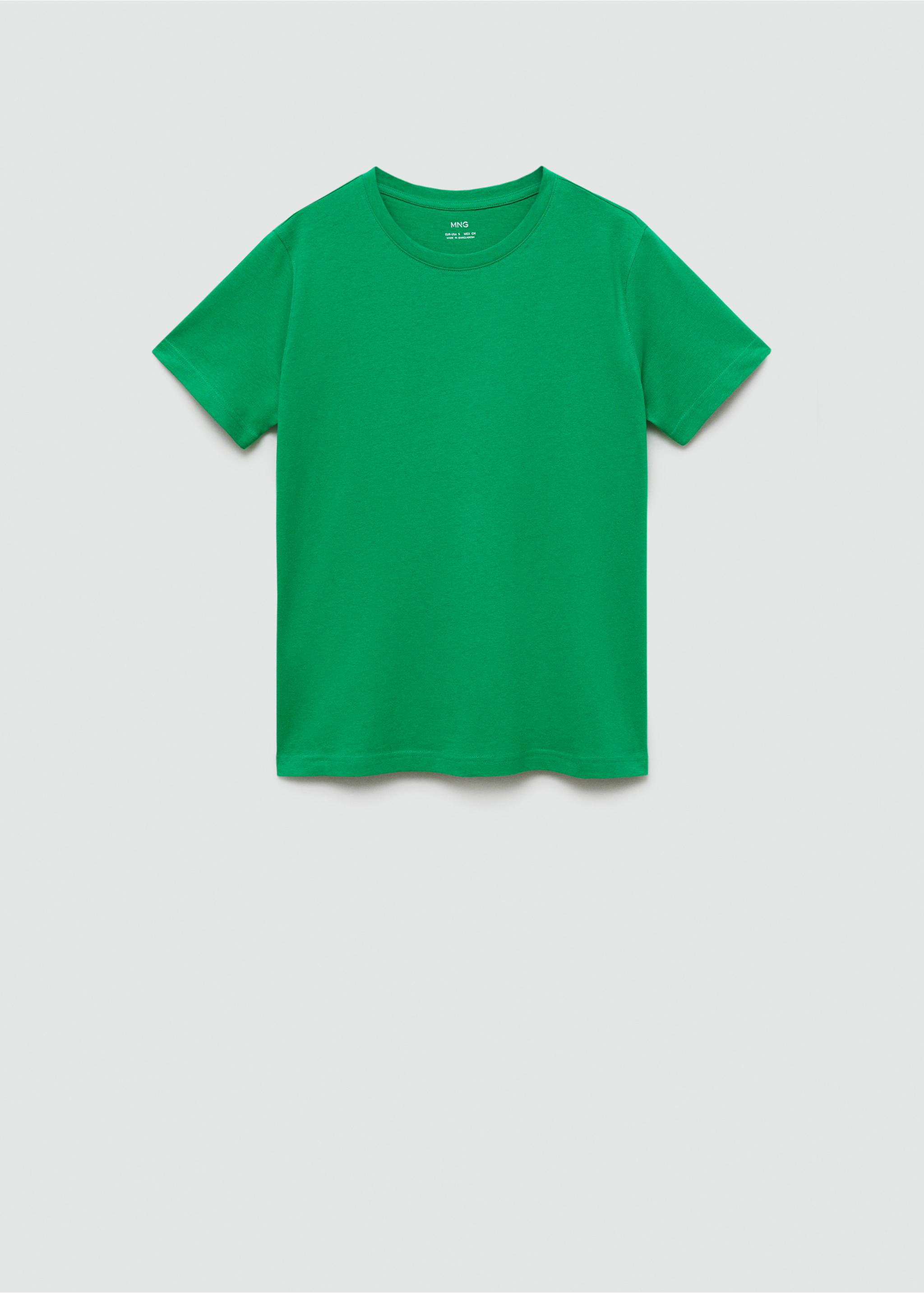 T-shirt coton manches courtes - Article sans modèle, Vert. Ref: 77090593-00.