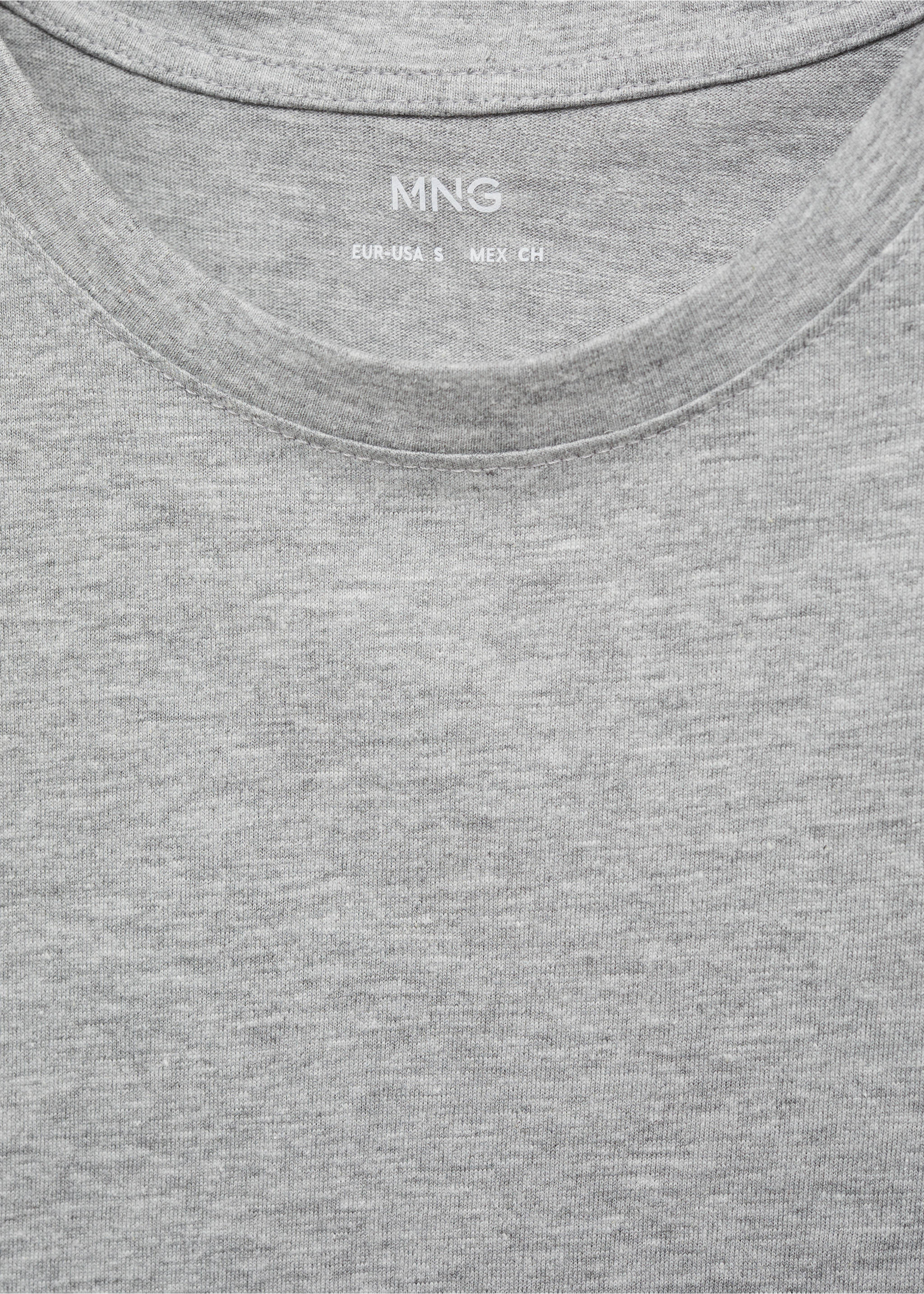 Kurzärmliges Baumwoll-T-Shirt - Detail des Artikels 8, Mittelgrau meliert. Ref: 77090593-00.