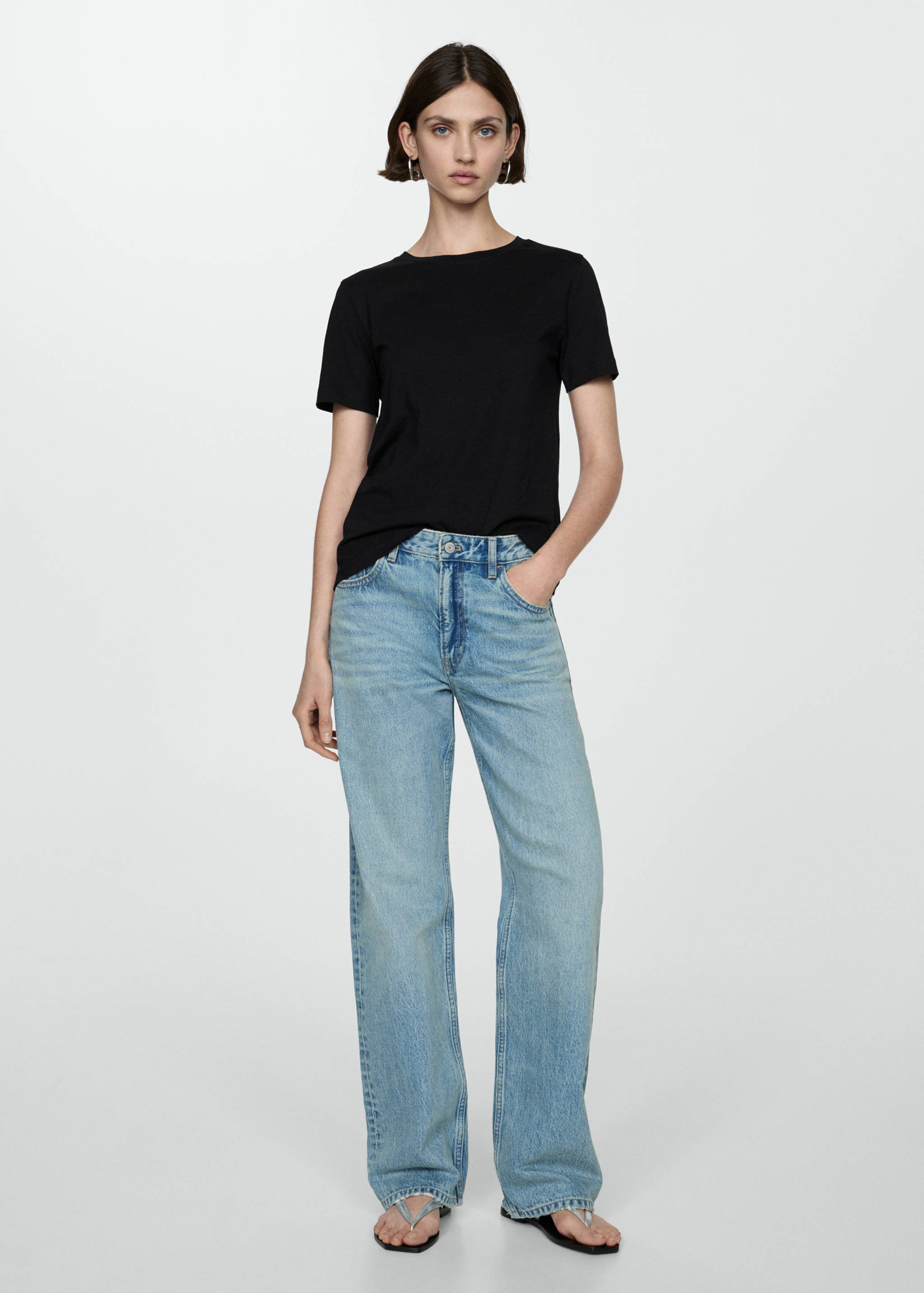 Kurzärmliges Baumwoll-T-Shirt - Allgemeine Ansicht