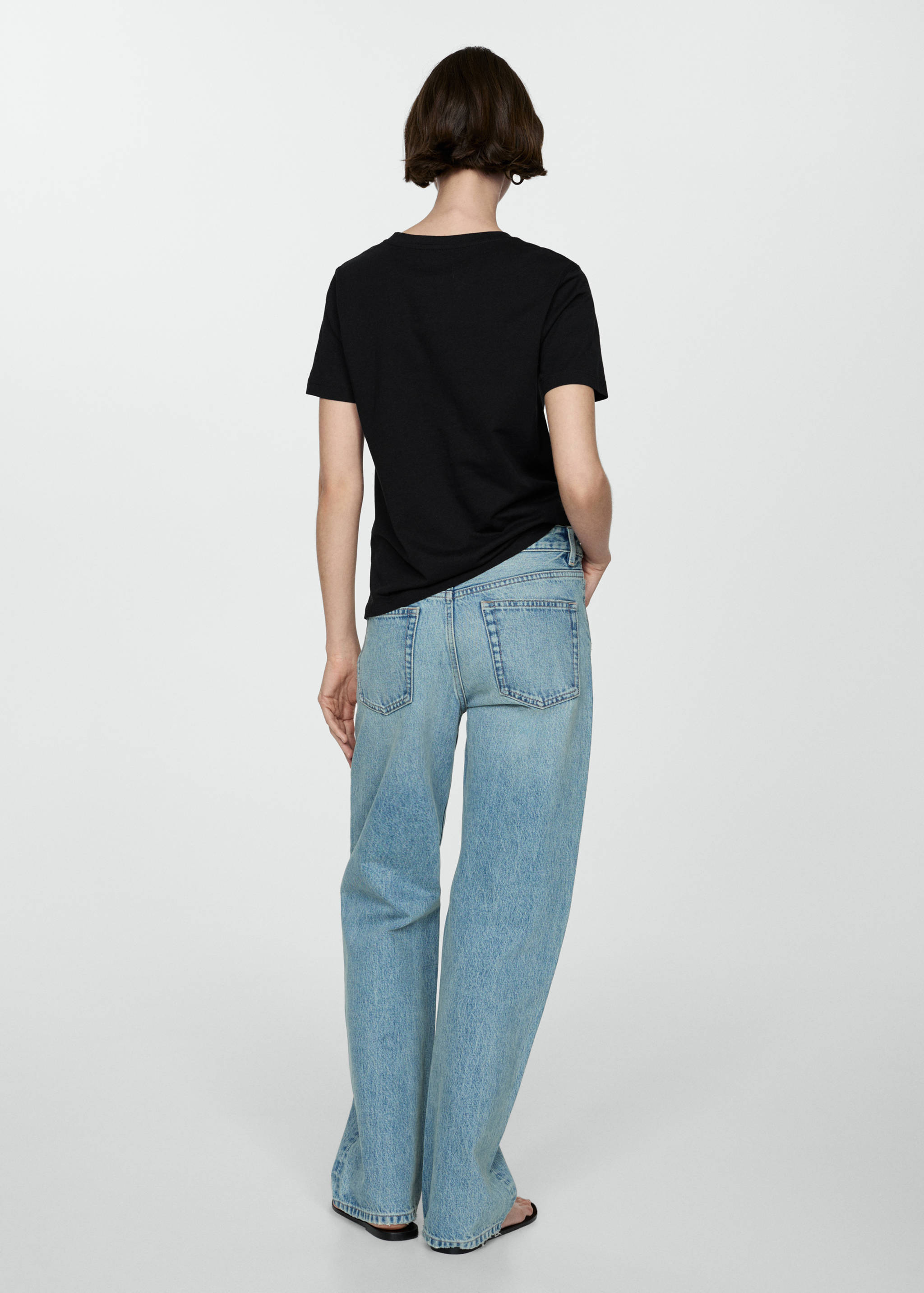 Kurzärmliges Baumwoll-T-Shirt - Rückseite des Artikels