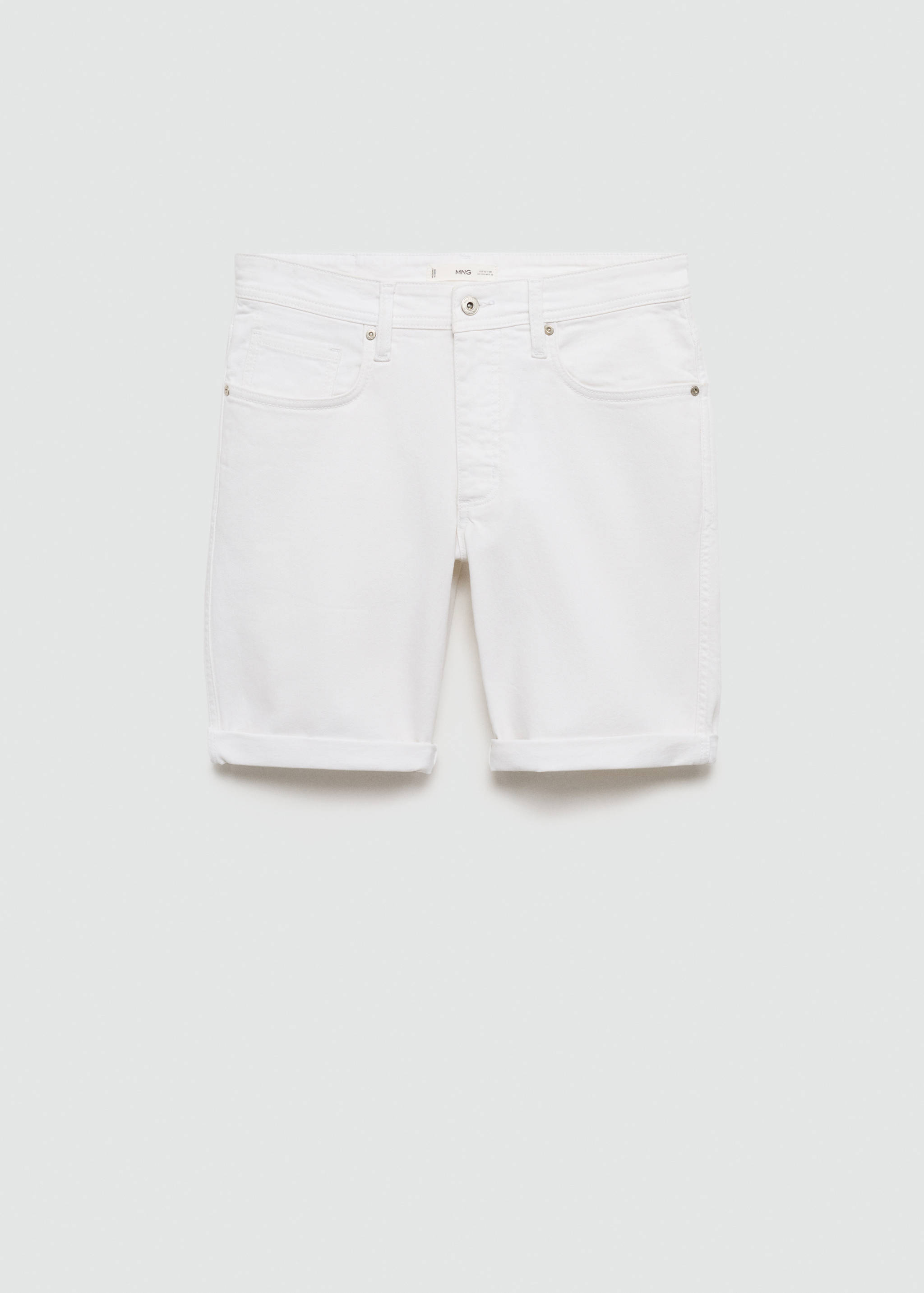 Slim-fit denim bermuda shorts - Article without model