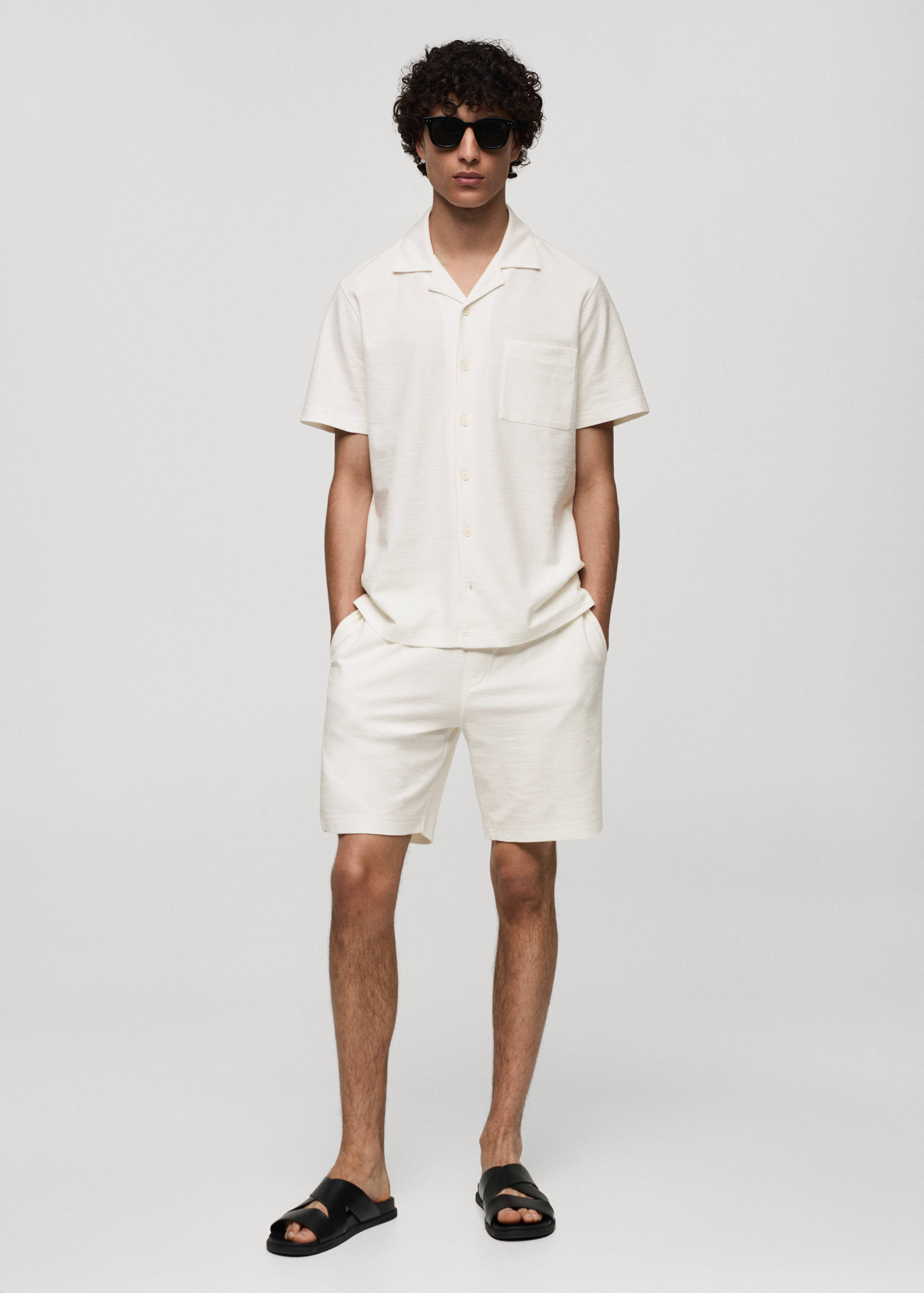 Cotton shorts with drawstring - General plane