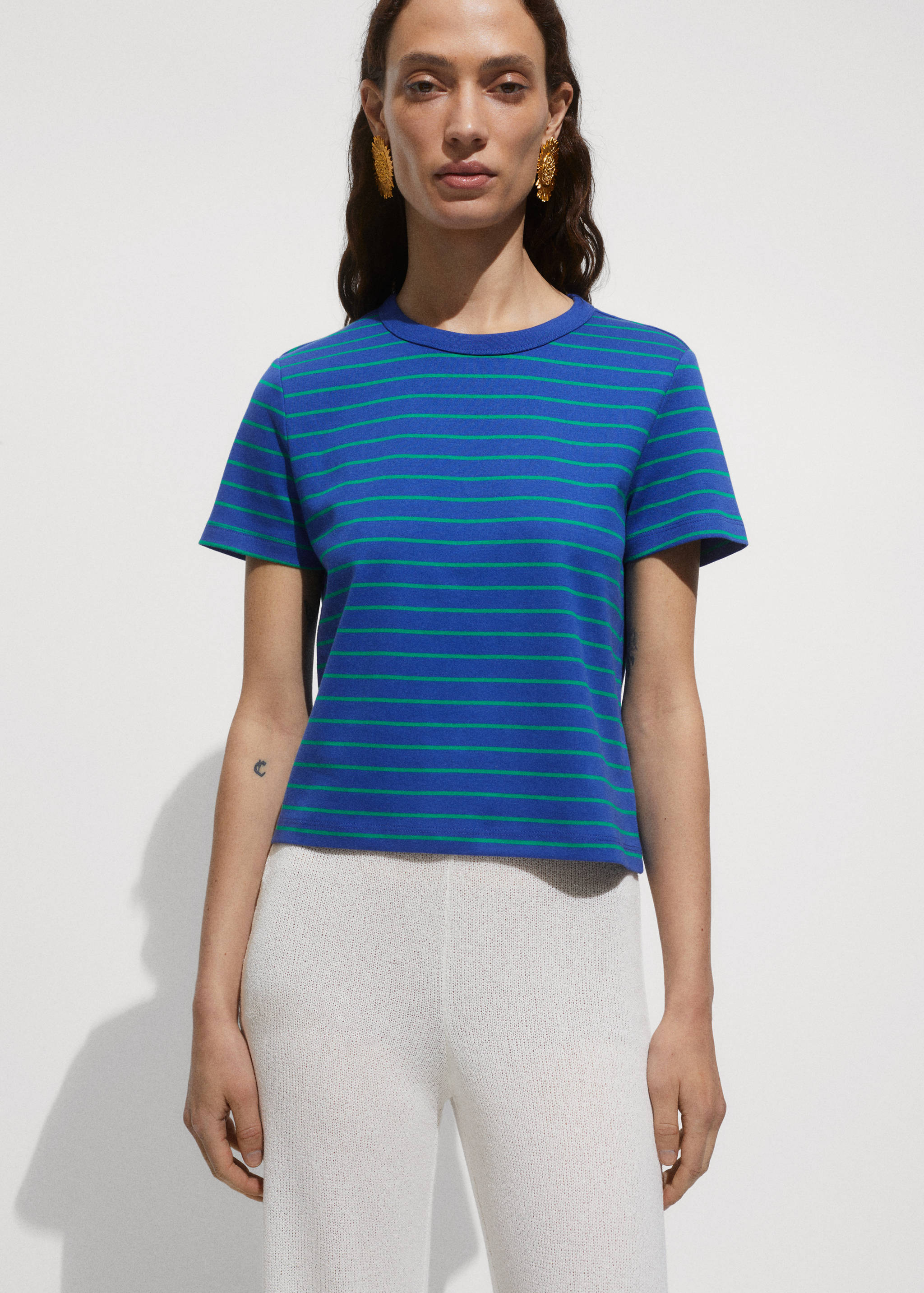 Printed striped T-shirt - Medium plane