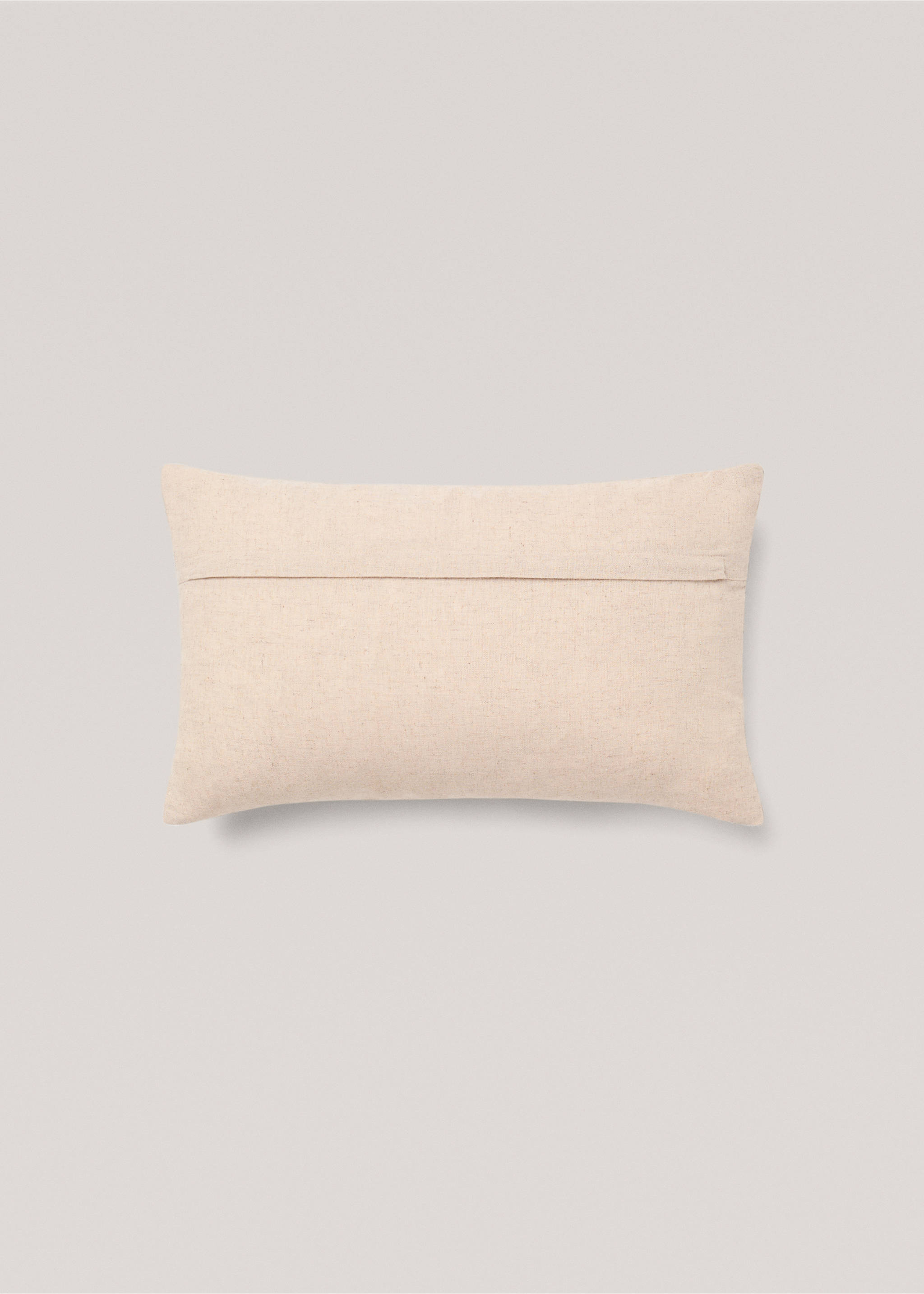 Housse de coussin coton lin fleurs 30x50 cm - Détail de l'article 1, Marron clair/pastel. Ref: 77090613-00.
