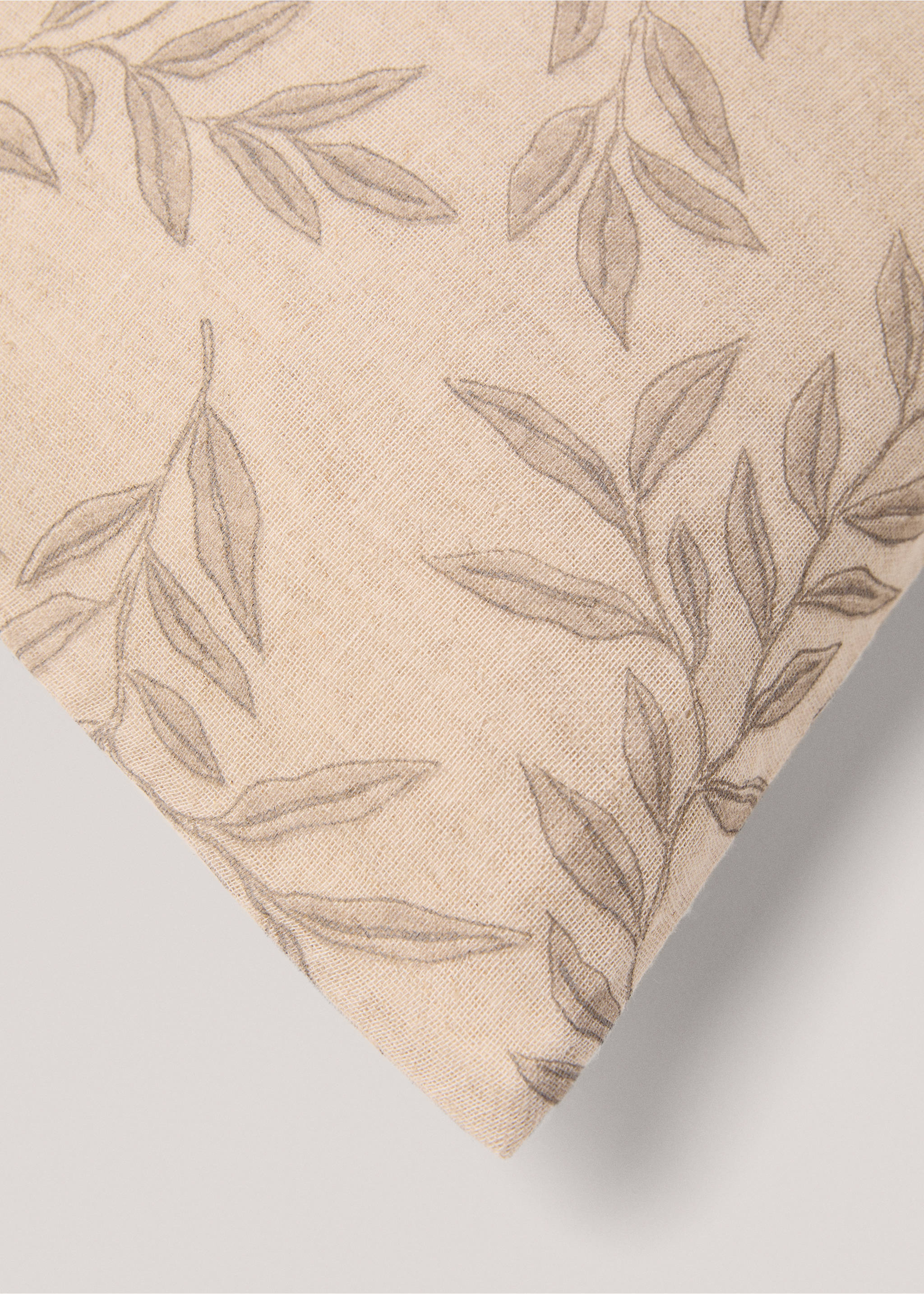 Housse de coussin coton lin fleurs 30x50 cm - Détail de l'article 3, Marron clair/pastel. Ref: 77090613-00.
