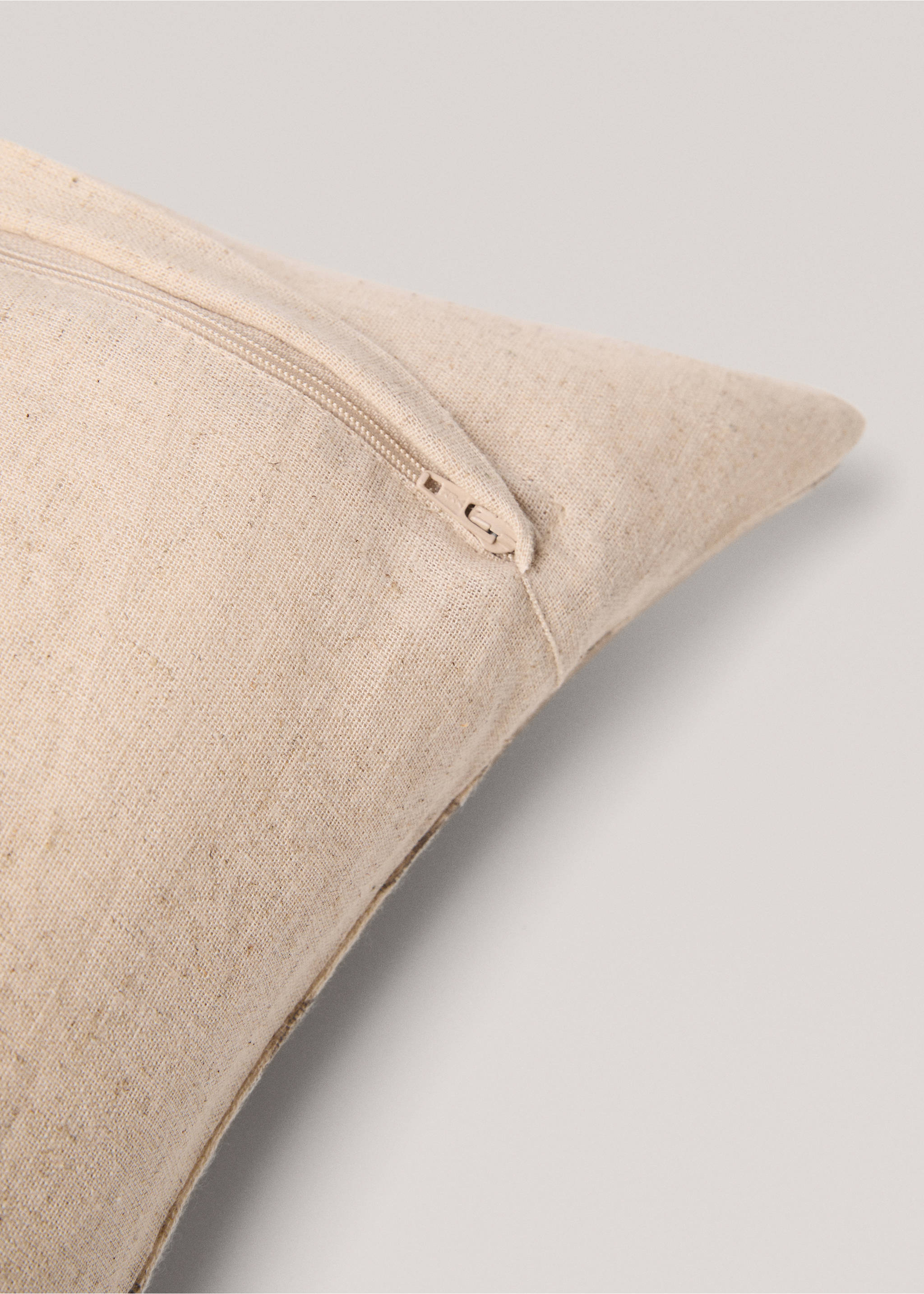 Housse de coussin coton lin fleurs 30x50 cm - Détail de l'article 4, Marron clair/pastel. Ref: 77090613-00.