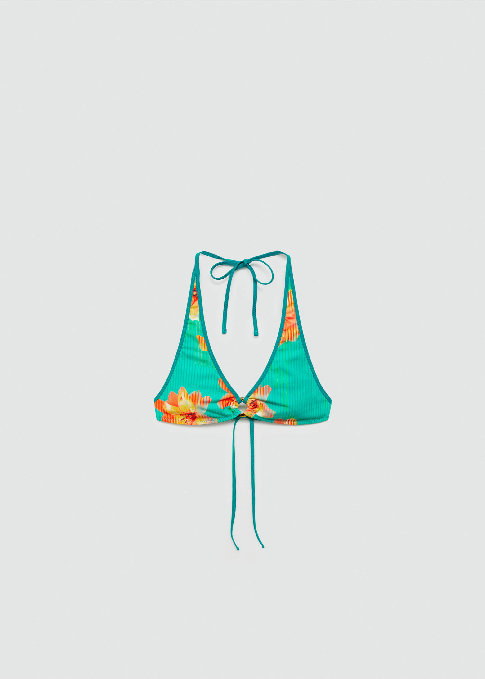 Bikini top with decorative ring - Article without model, Green. Ref: 77090626-00.