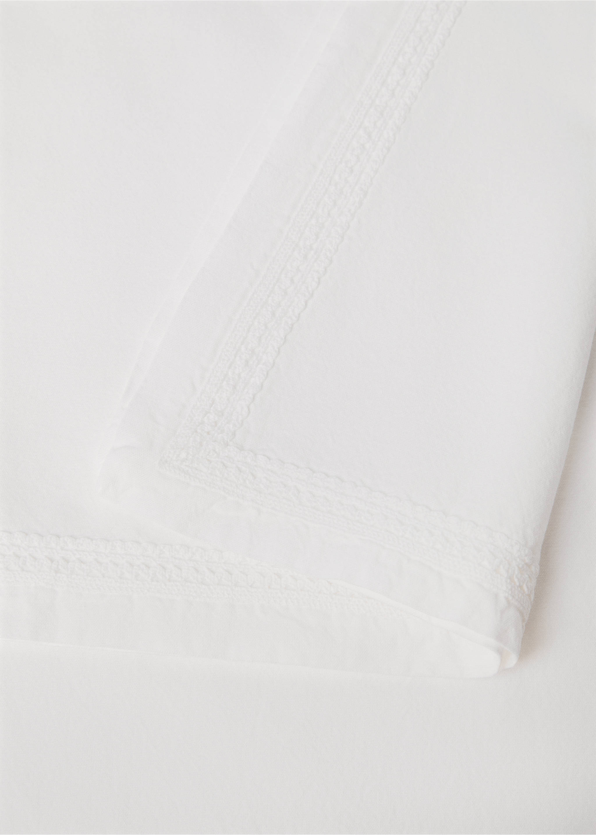 Tischläufer aus Baumwollspitze - Detail des Artikels 1, Cremeweiß. Ref: 77090631-00.