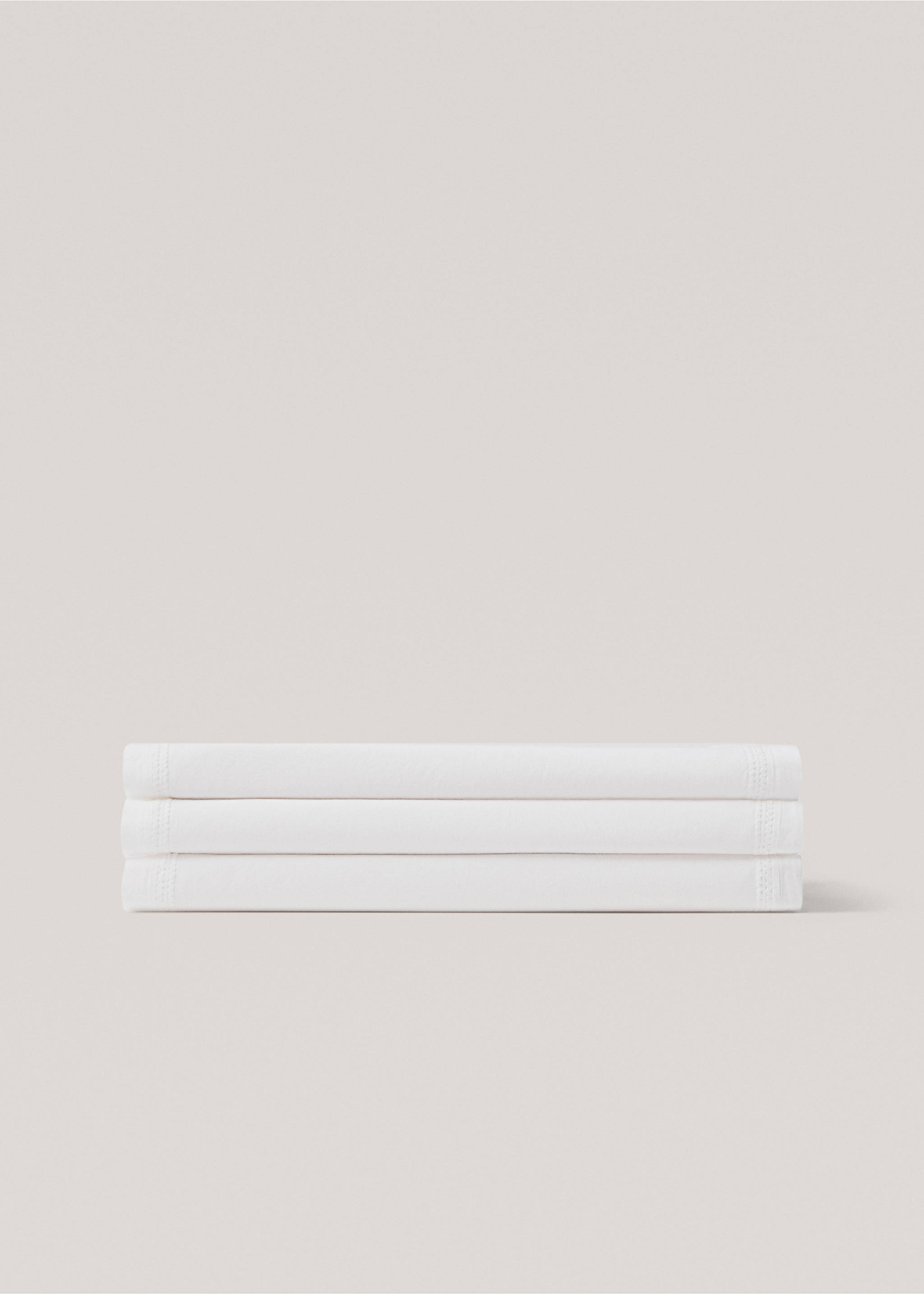 Tischläufer aus Baumwollspitze - Detail des Artikels 2, Cremeweiß. Ref: 77090631-00.