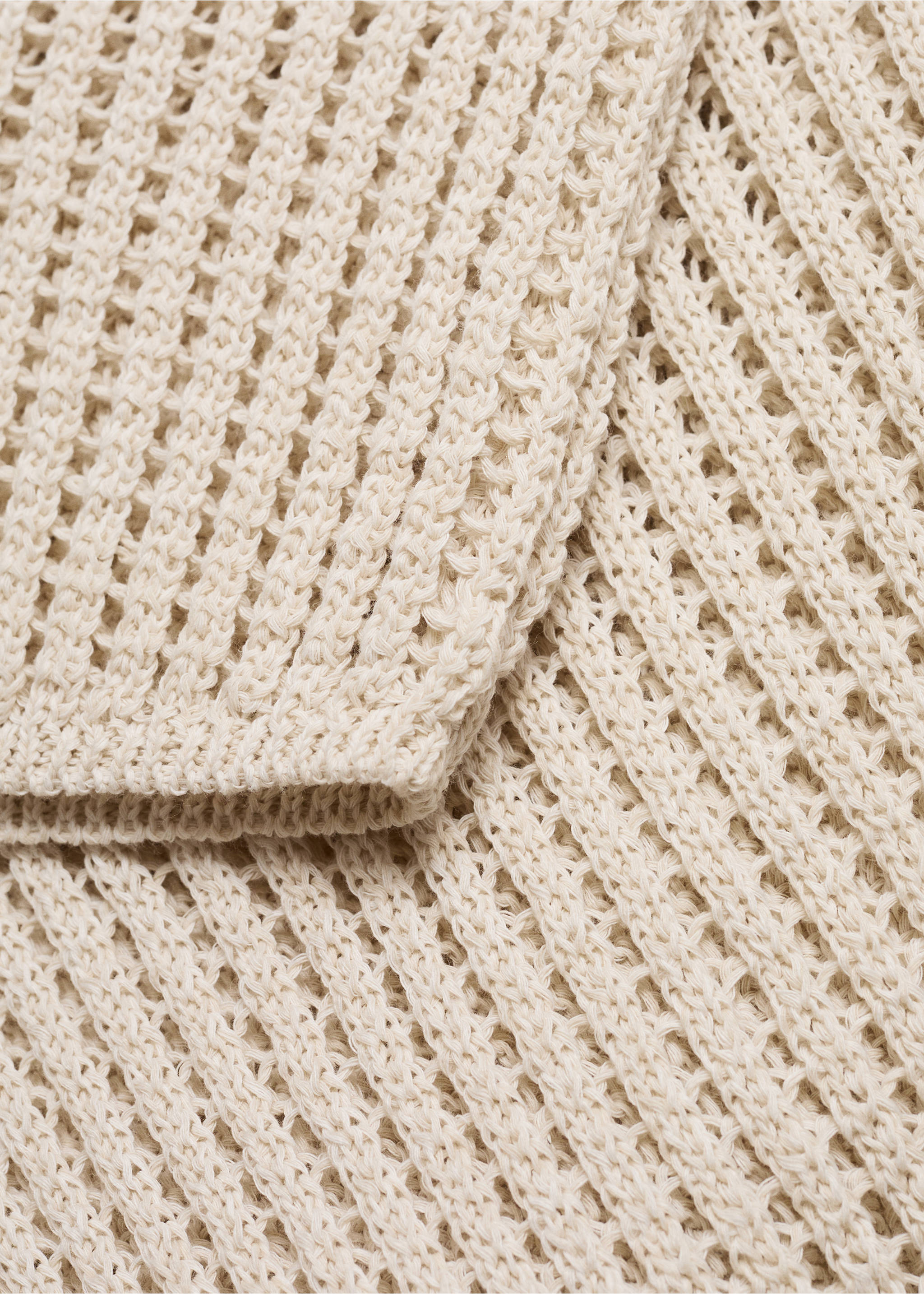 Floral knitted maxi-dress - Details of the article 0, Ecru. Ref: 77090633-00.