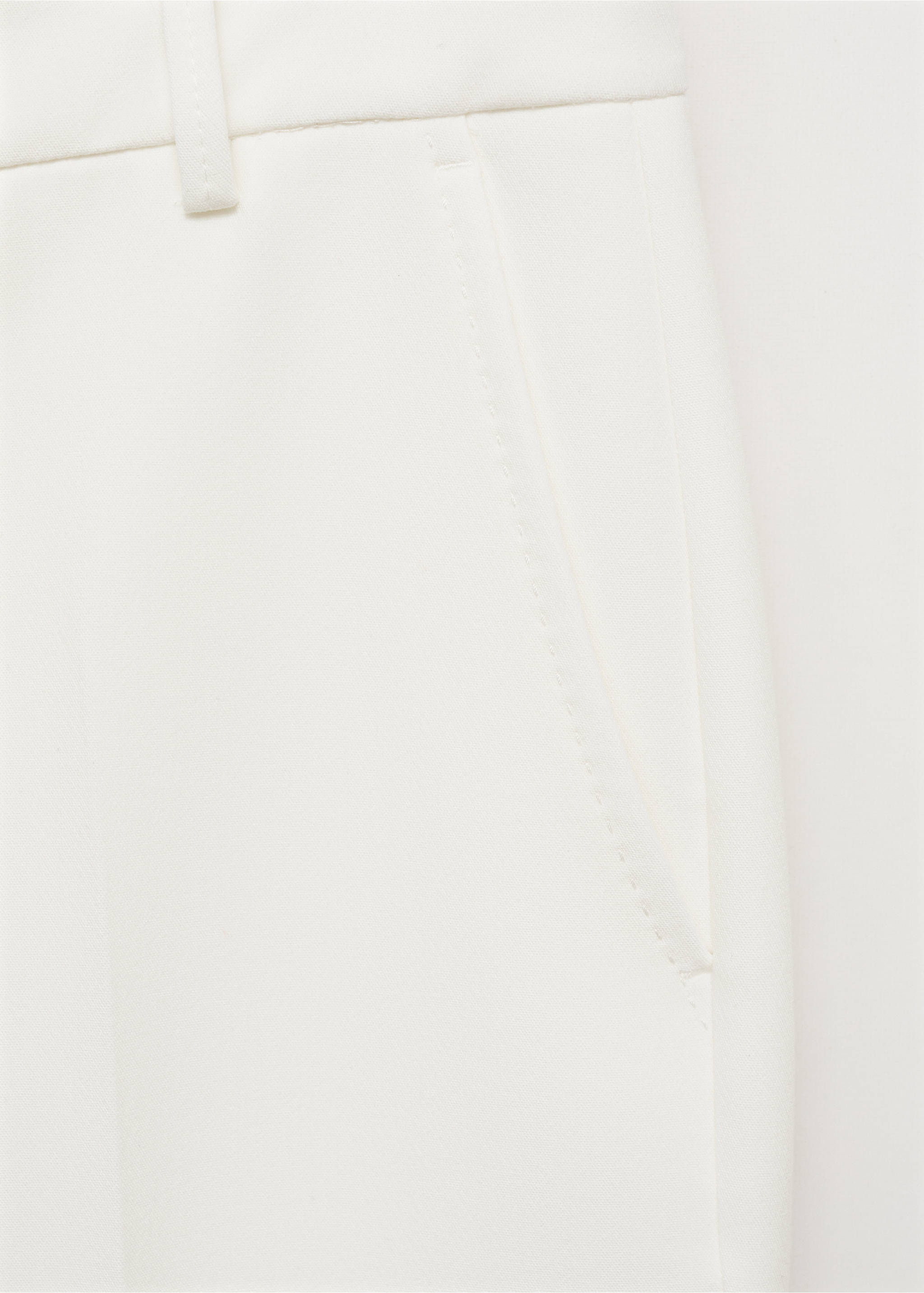 Straight-fit pleated trousers - Details of the article 0, White. Ref: 77090642-00.