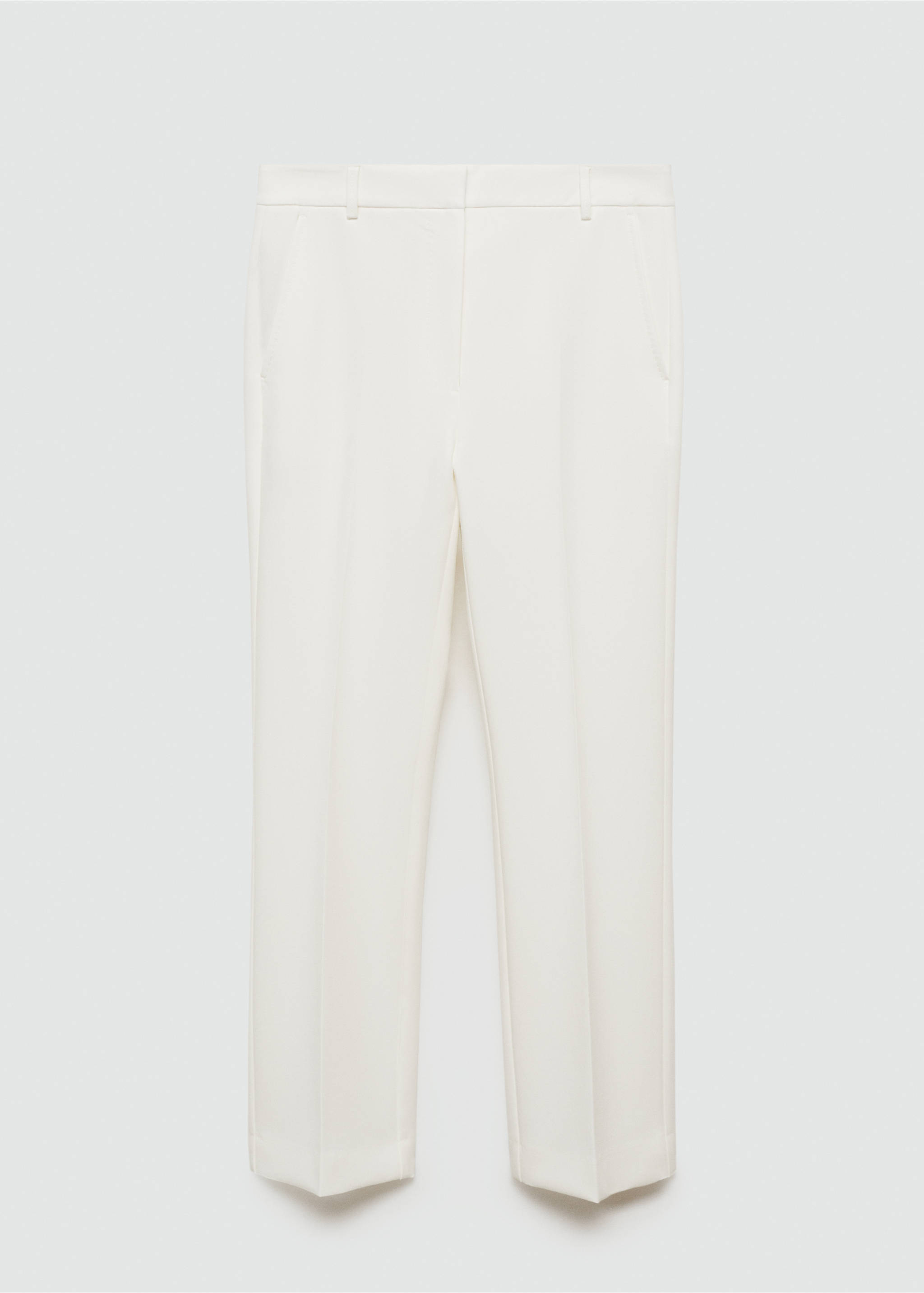 Straight-fit pleated trousers - Article without model, White. Ref: 77090642-00.