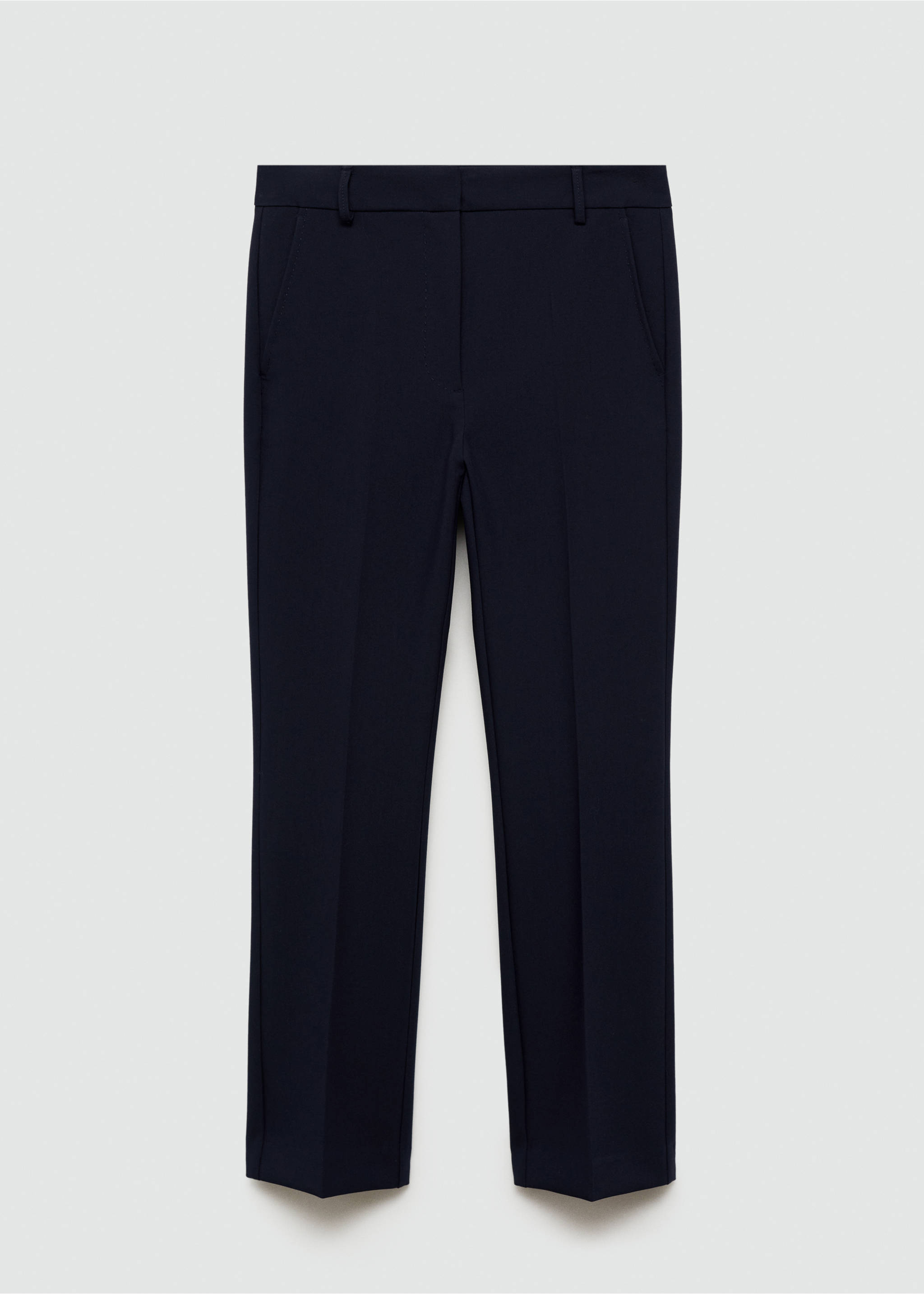 Straight-fit pleated trousers - Article without model, Dark Navy. Ref: 77090642-00.