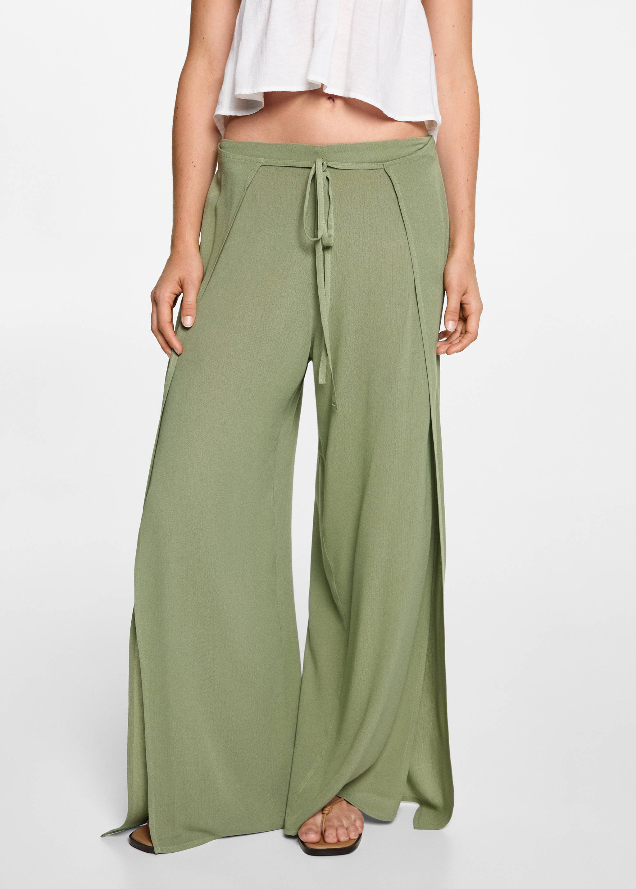 Palazzo pants with openings - Medium plane