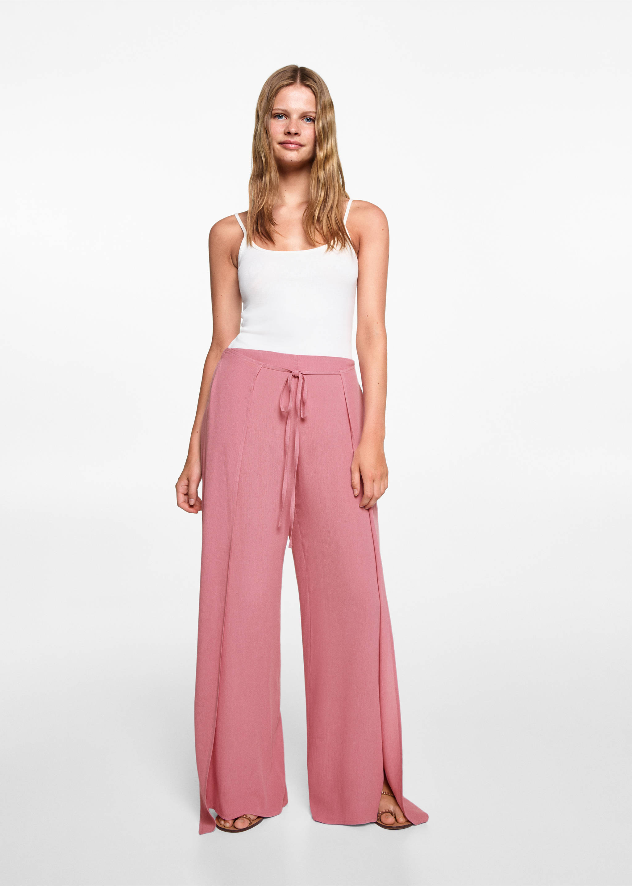 Palazzo pants with openings - General plane, Pink. Ref: 77090643-00.