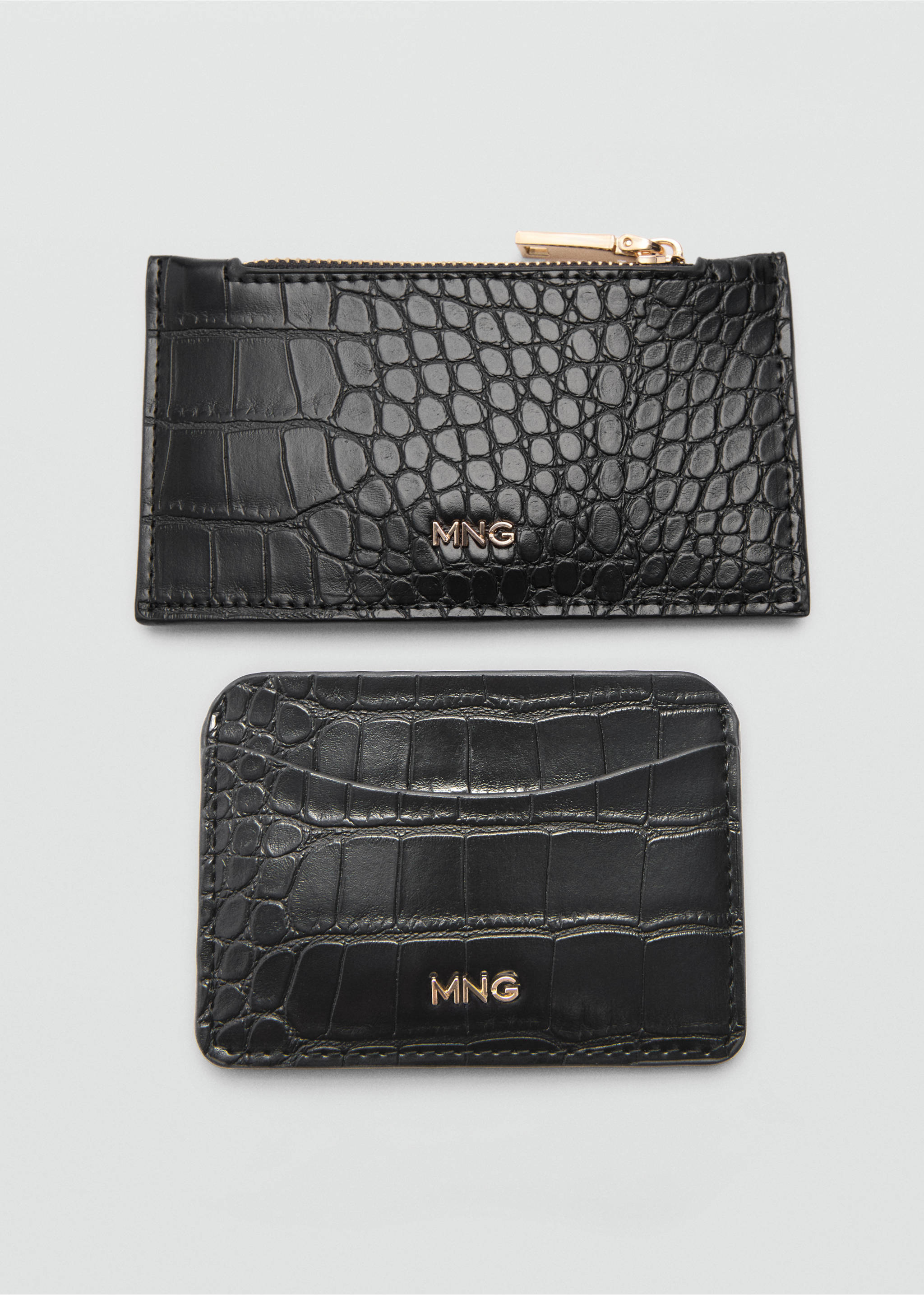 Crocodileeffect cardholder - Details of the article 3, Black. Ref: 77091014-00.