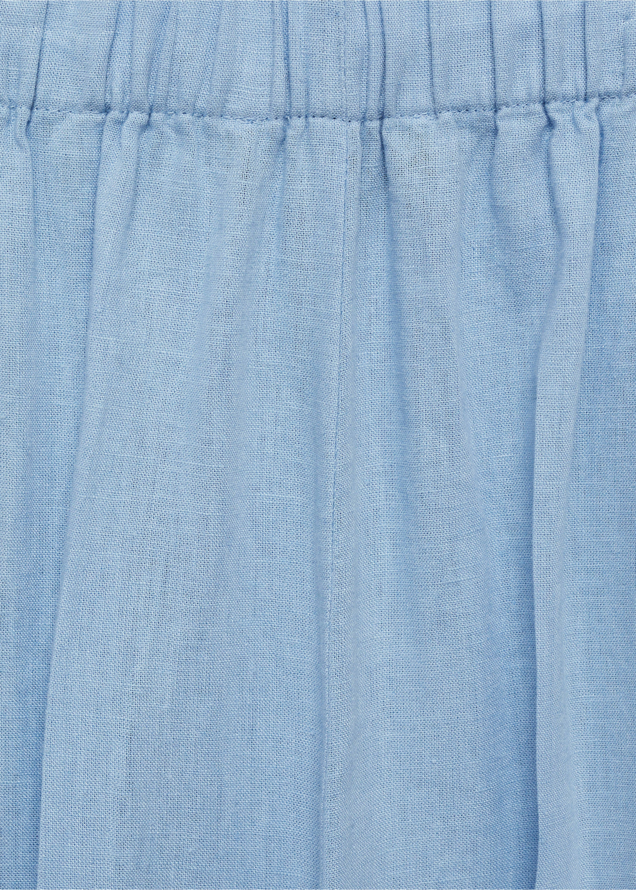 Wide leg linen trousers - Details of the article 8, Sky Blue. Ref: 77092007-00.