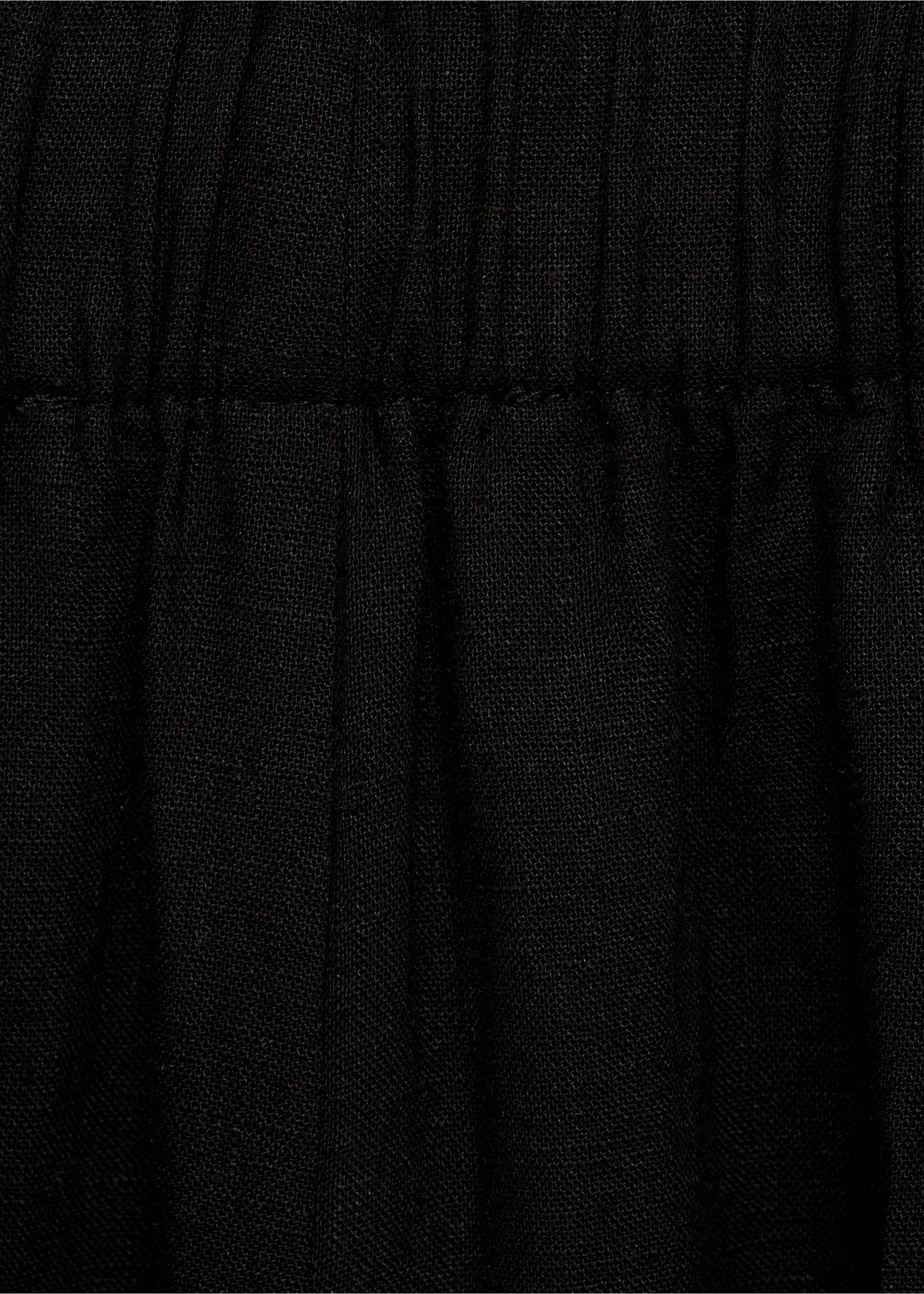 Wide leg linen trousers - Details of the article 8, Black. Ref: 77092007-00.
