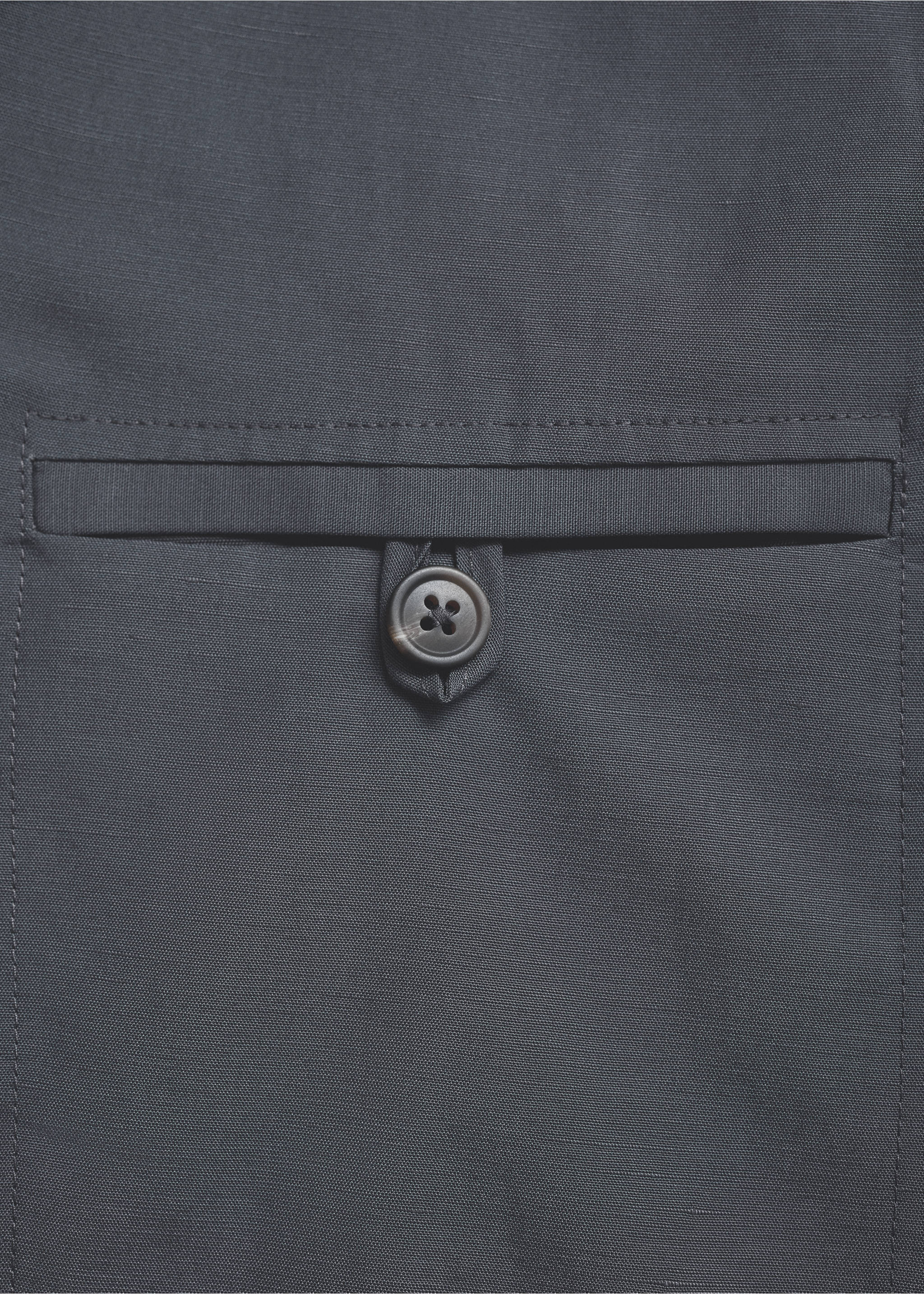 Slim-fit linen-blend suit jacket - Details of the article 0, Petrol Blue. Ref: 77092531-00.