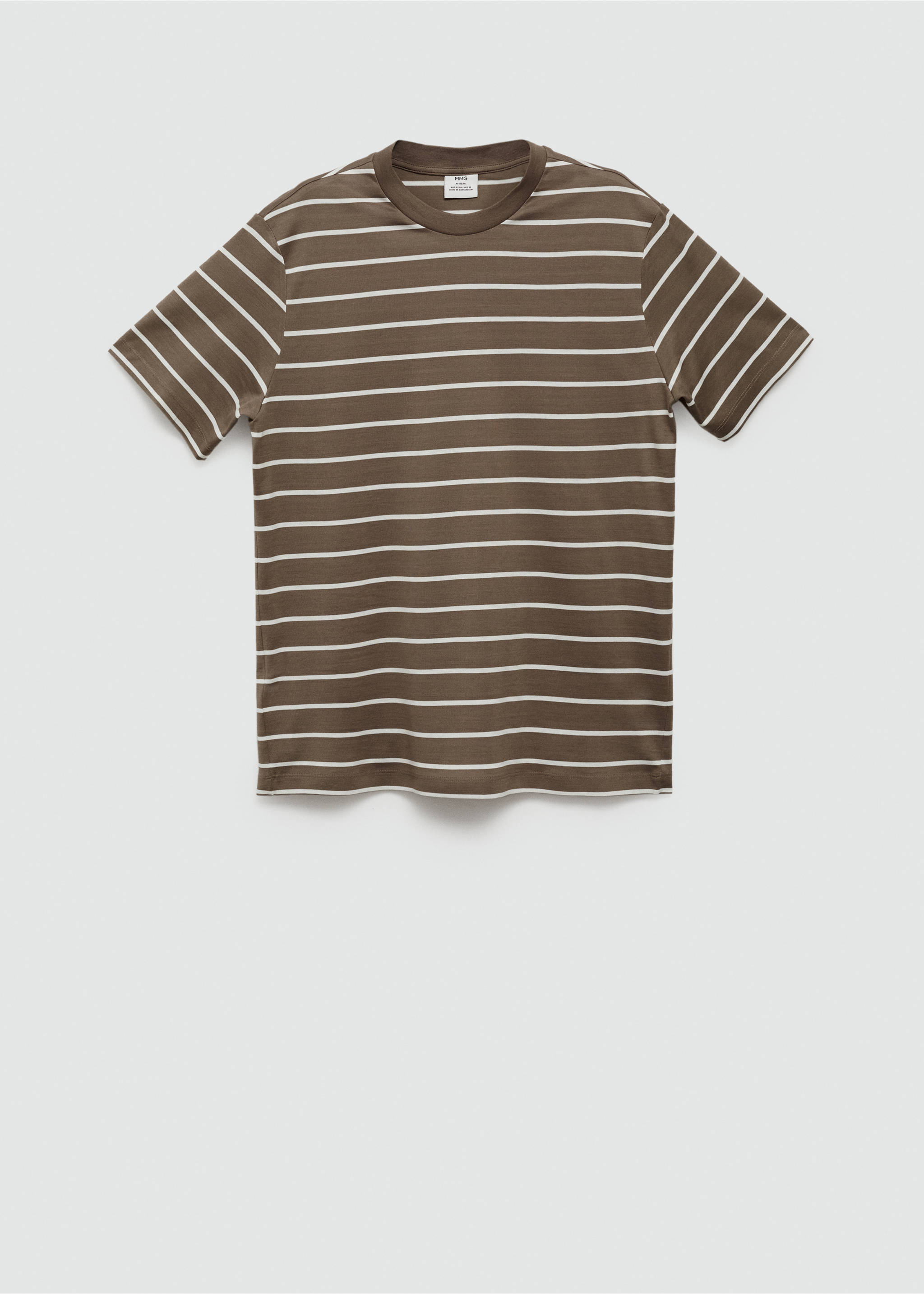 Striped cotton T-shirt - Article without model, Khaki. Ref: 77092537-00.