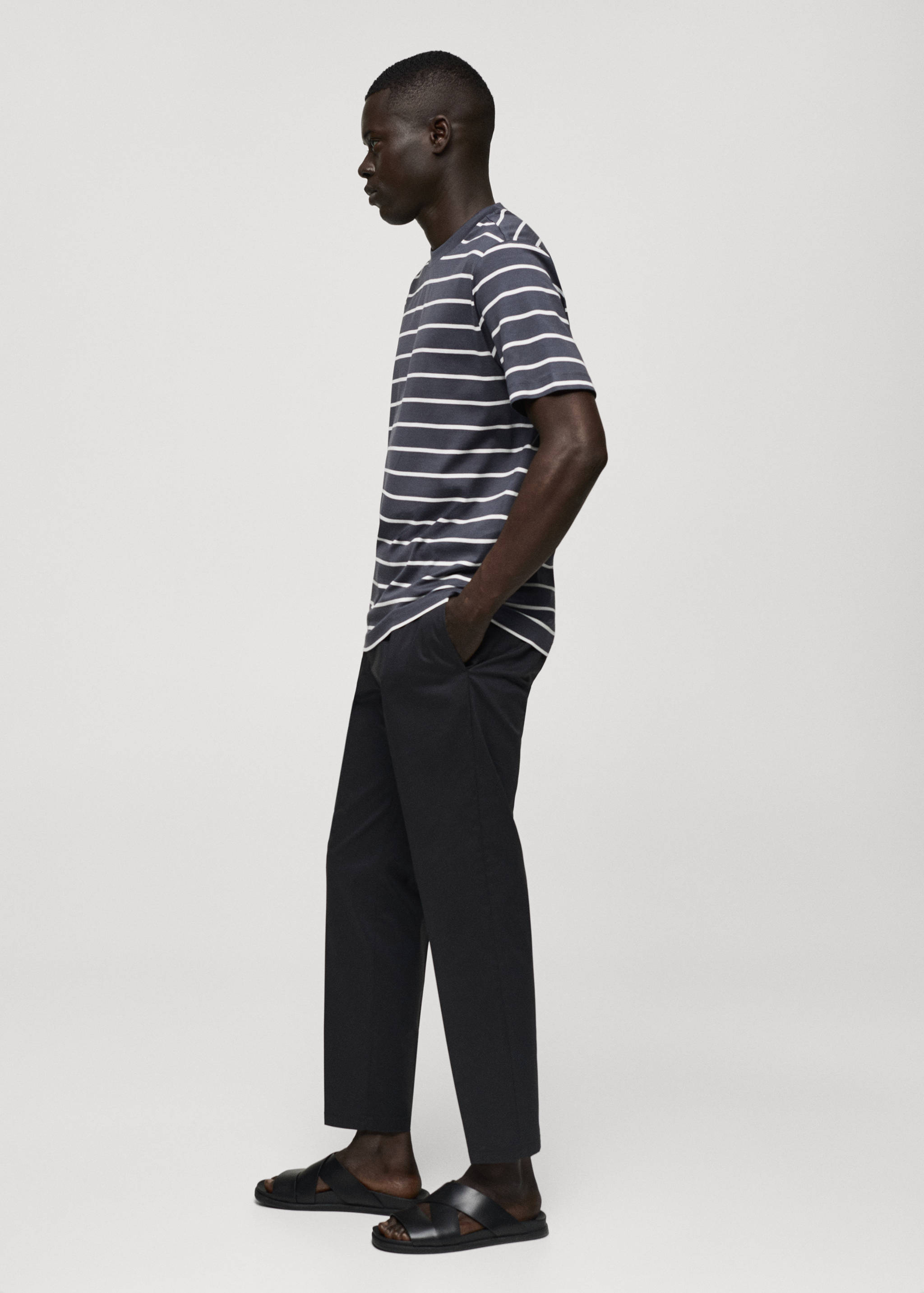 Striped cotton T-shirt - Details of the article 2