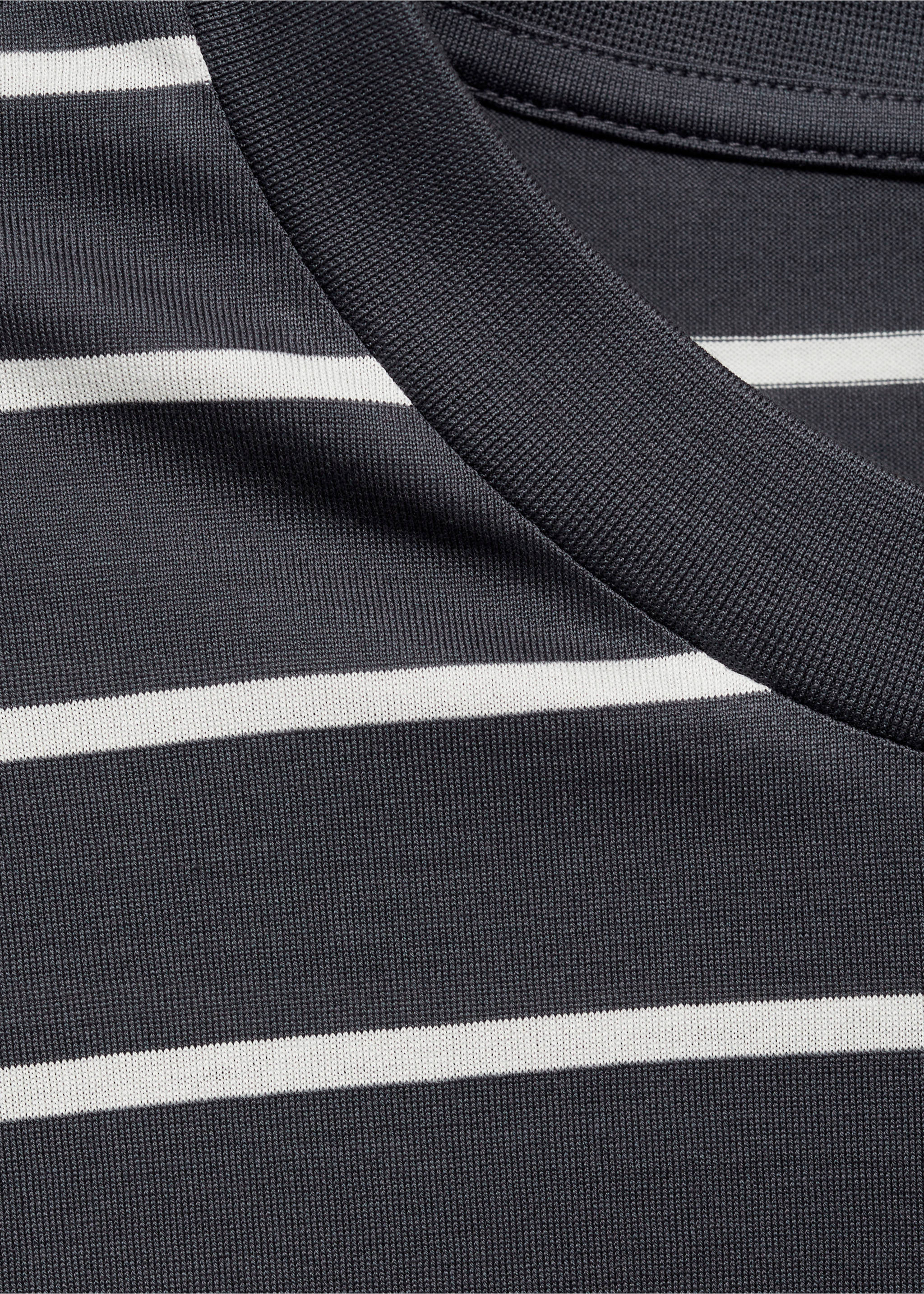 Striped cotton T-shirt - Details of the article 8, Dark Navy. Ref: 77092537-00.