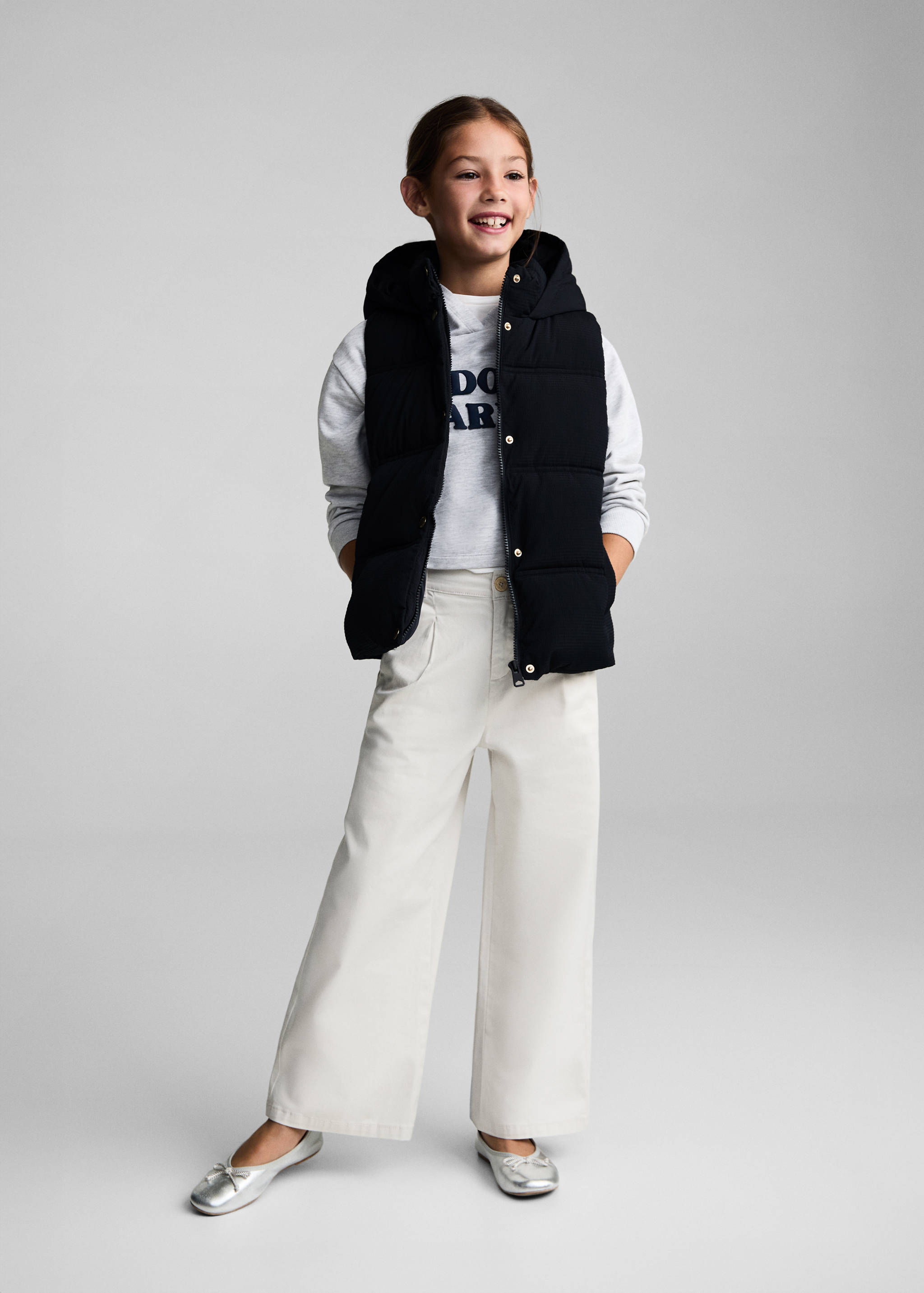 Bodywarmer met capuchon - Overzichtstekening