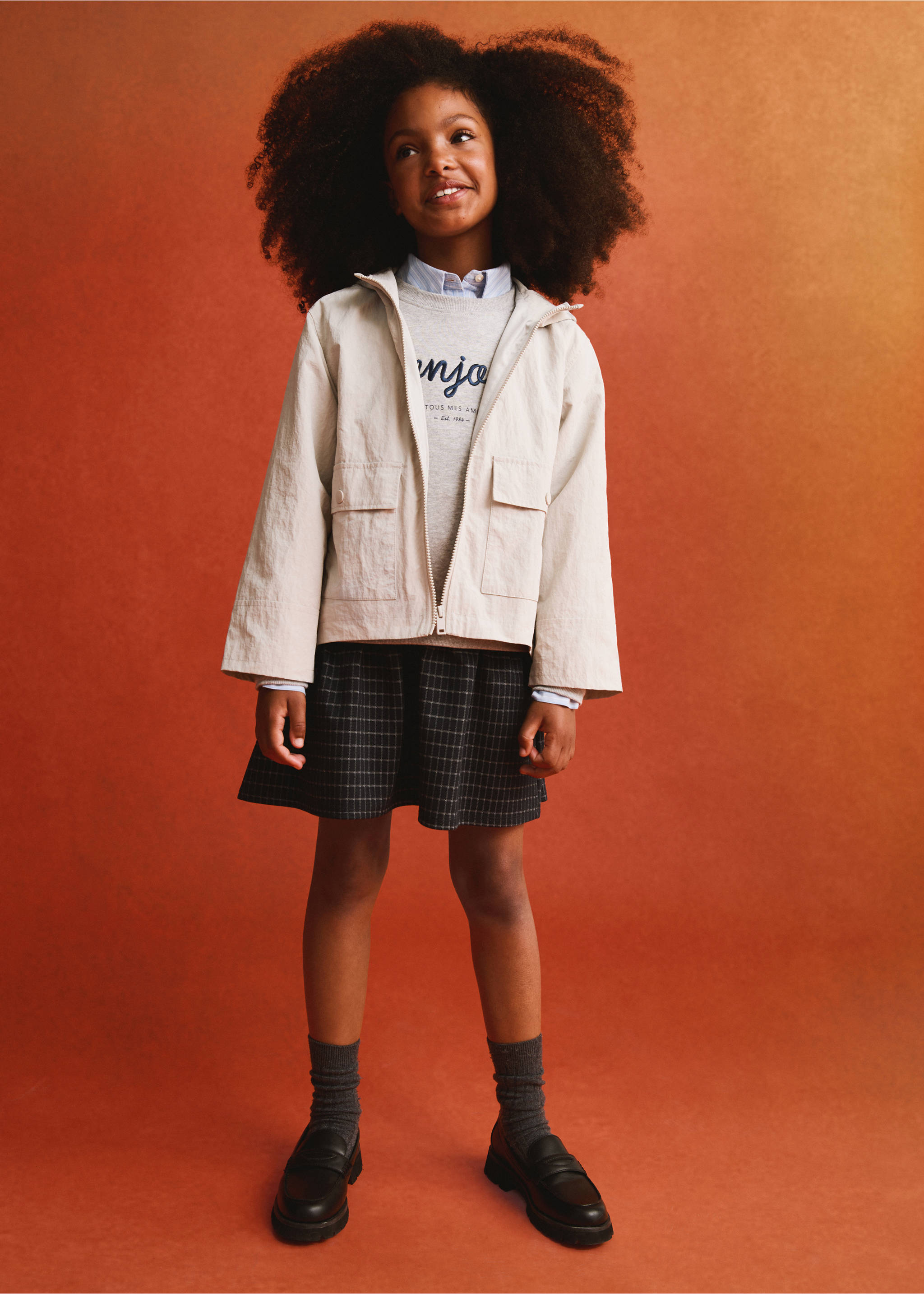 Raincoat hooded jacket - Details of the article 5, Grey. Ref: 77092540-00.
