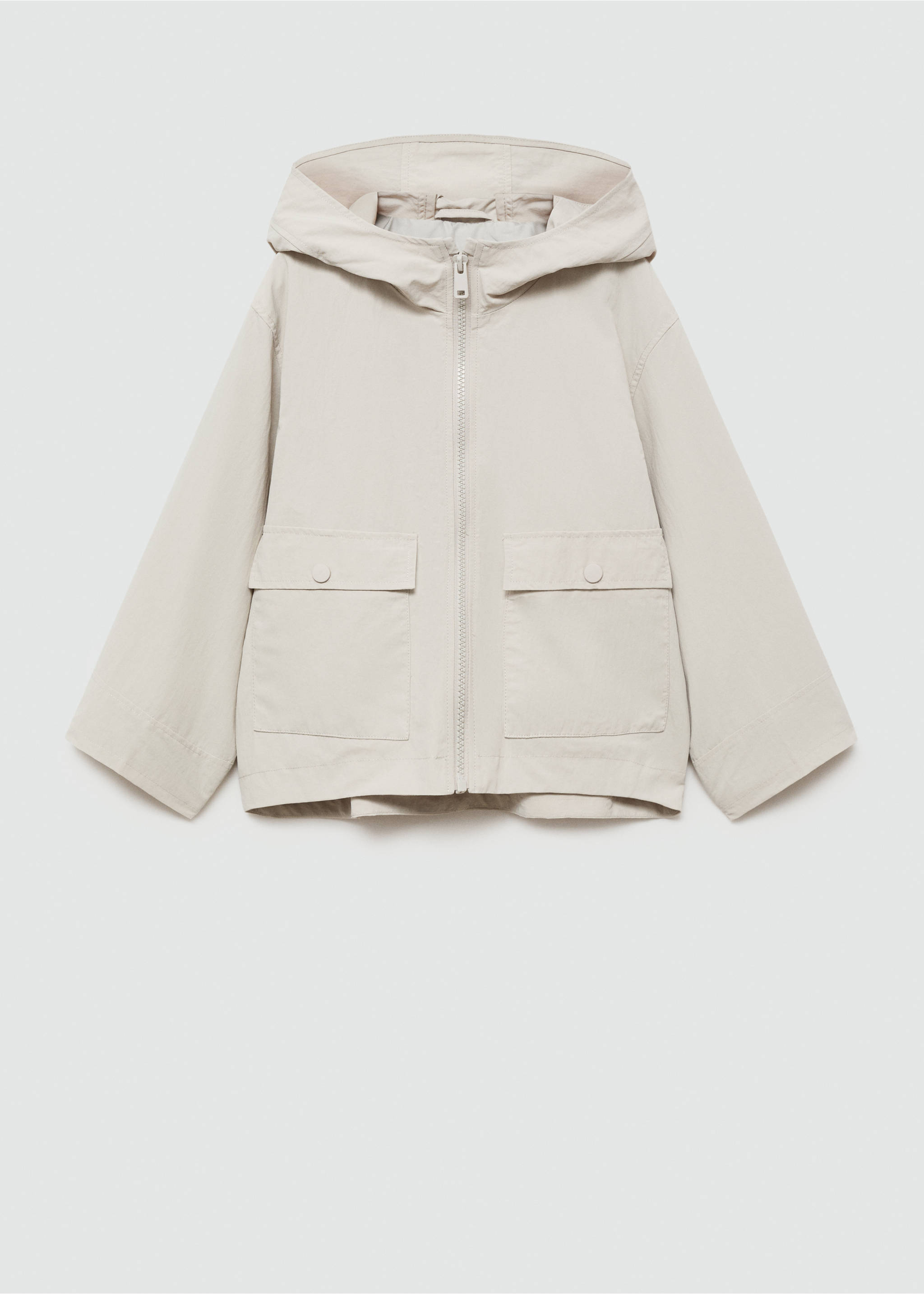 Raincoat hooded jacket - Article without model, Grey. Ref: 77092540-00.