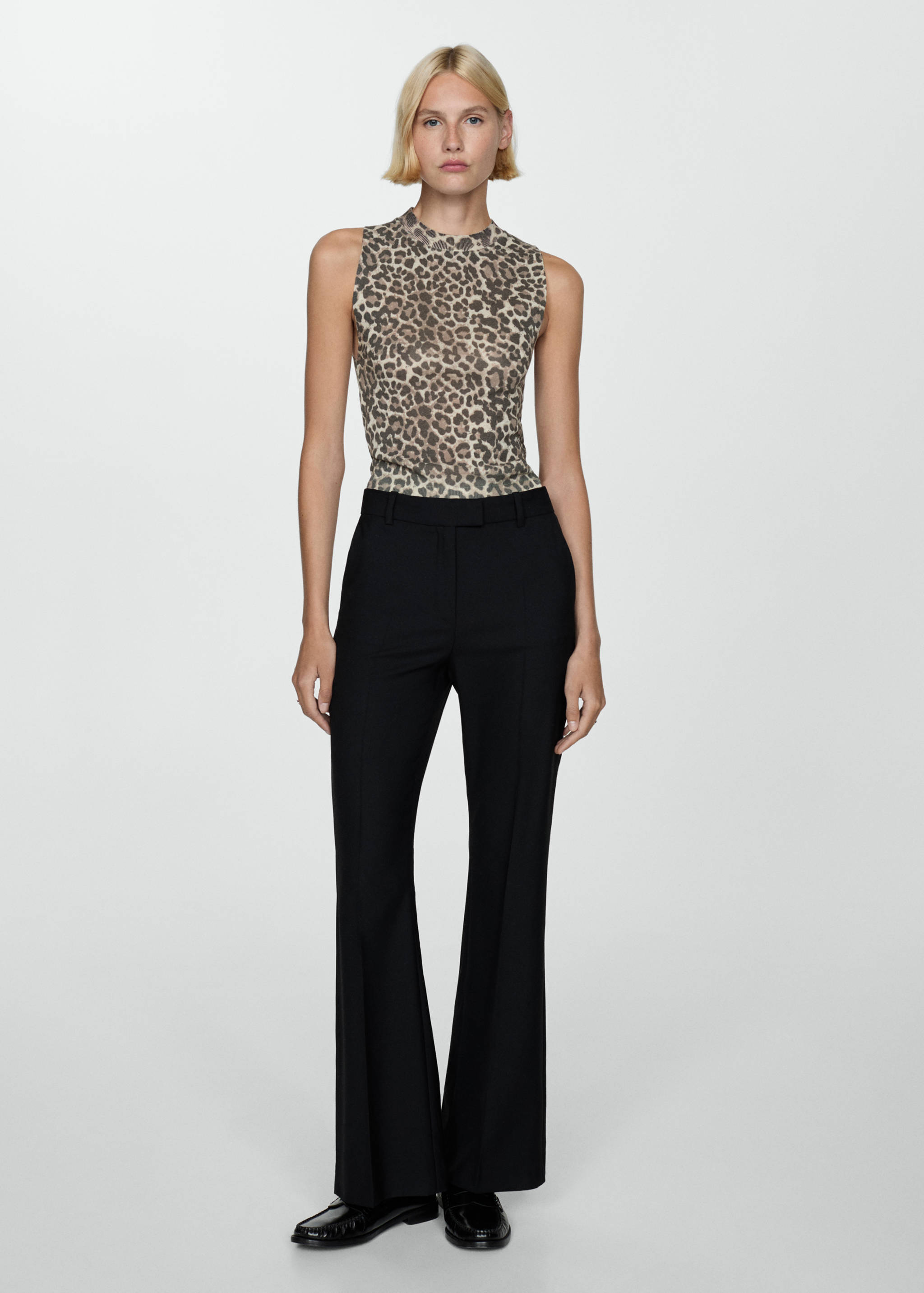 Leopard-print knitted top - General plane