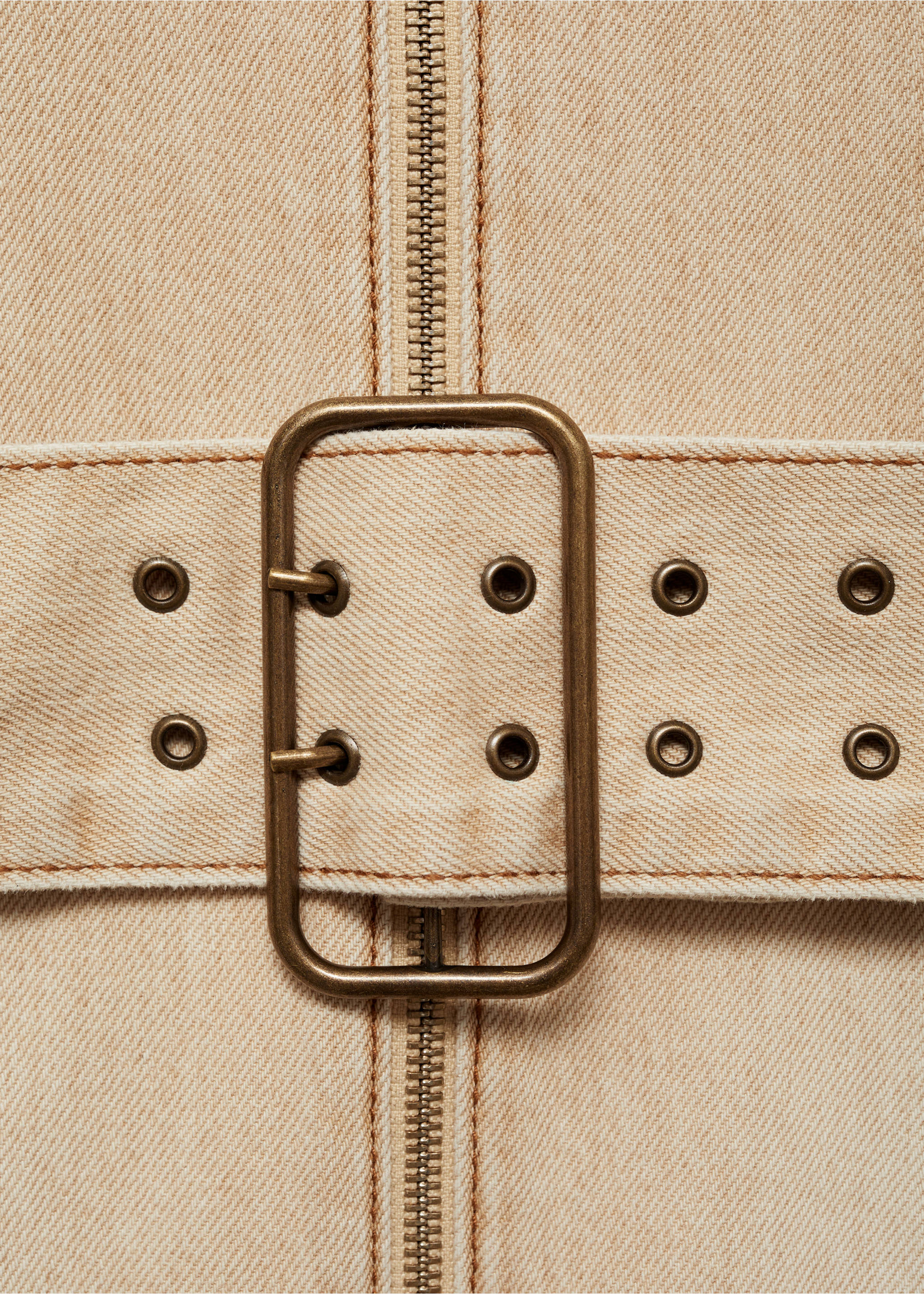 Vestido vaquero cinturón - Detalle del artículo 8, Arena. Ref: 77092920-00.