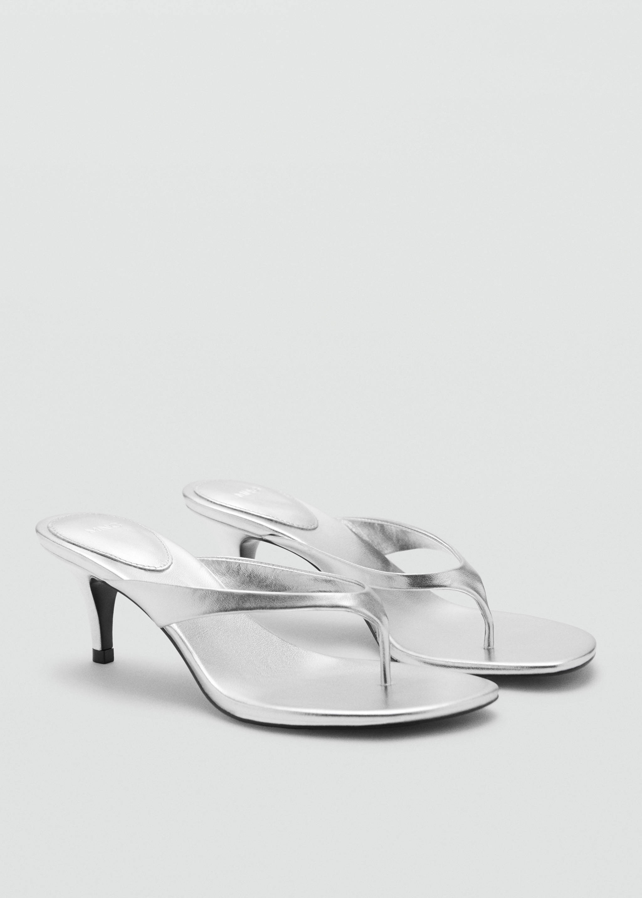Metallic heel sandals - Medium plane