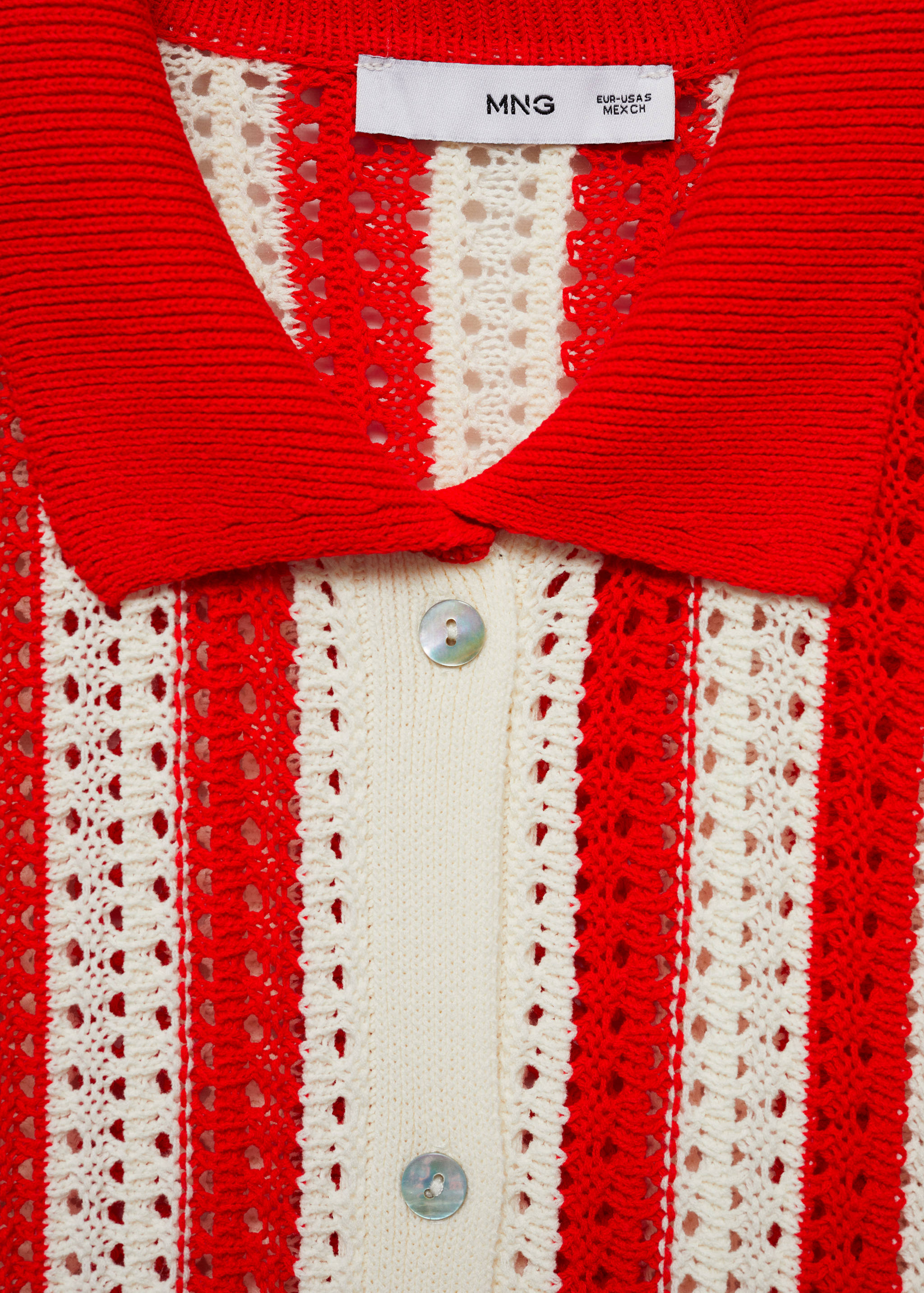 Striped cardigan with lace pattern - Details of the article 8