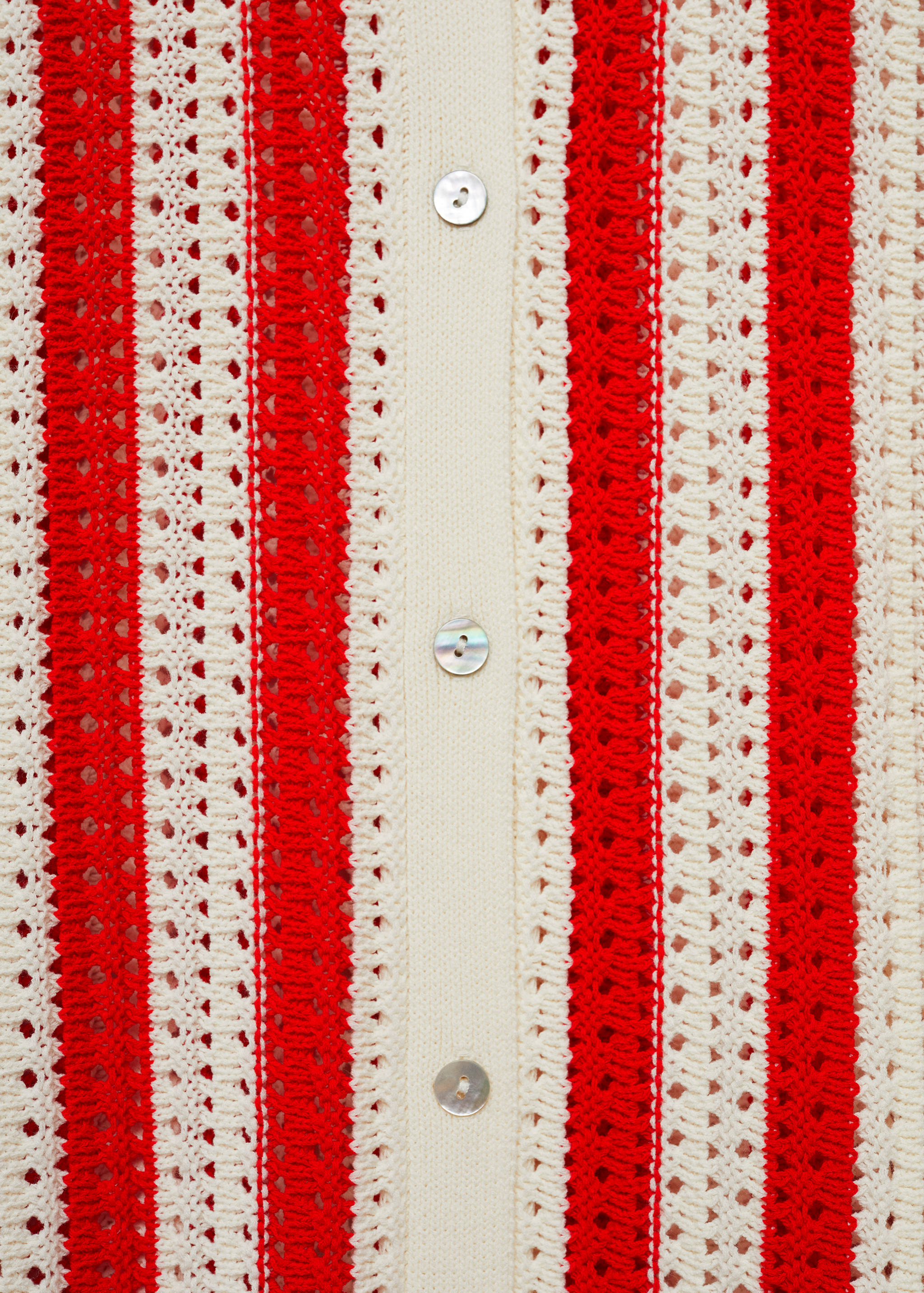 Striped cardigan with lace pattern - Details of the article 0