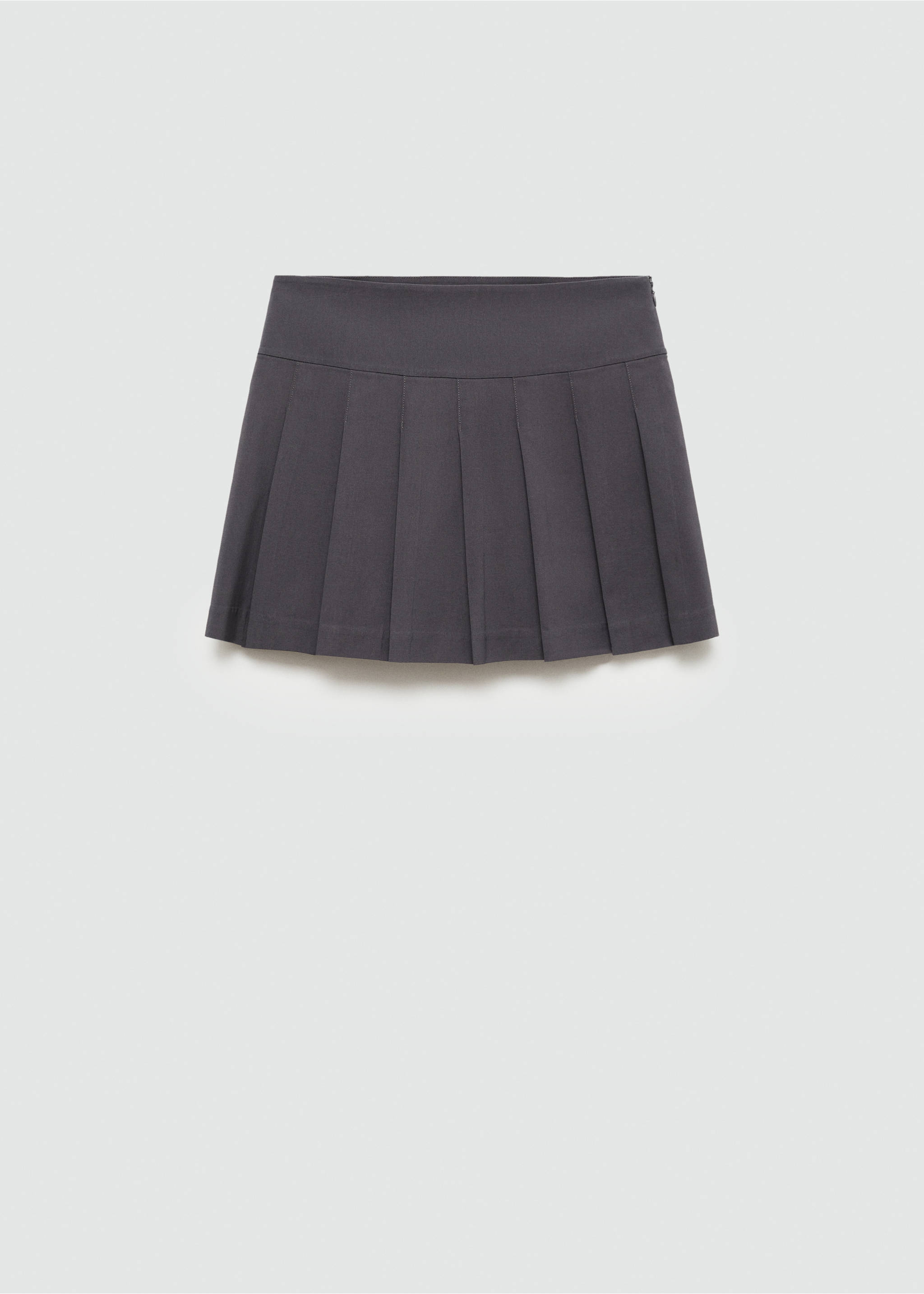 Pleated mini-skirt - Article without model, Grey. Ref: 77092924-00.