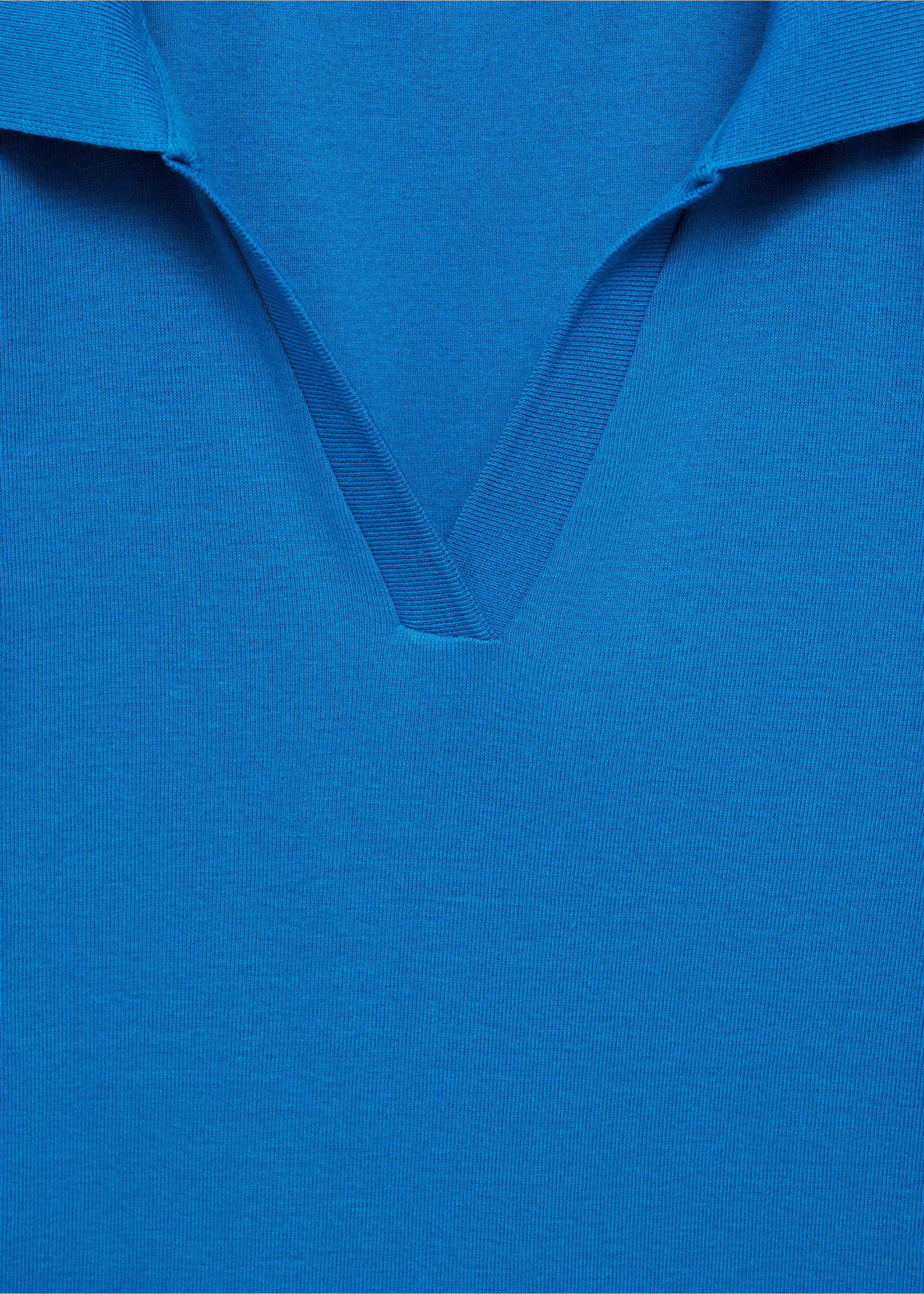 Contrasting stripes cotton polo shirt - Details of the article 8, Blue. Ref: 77092926-00.