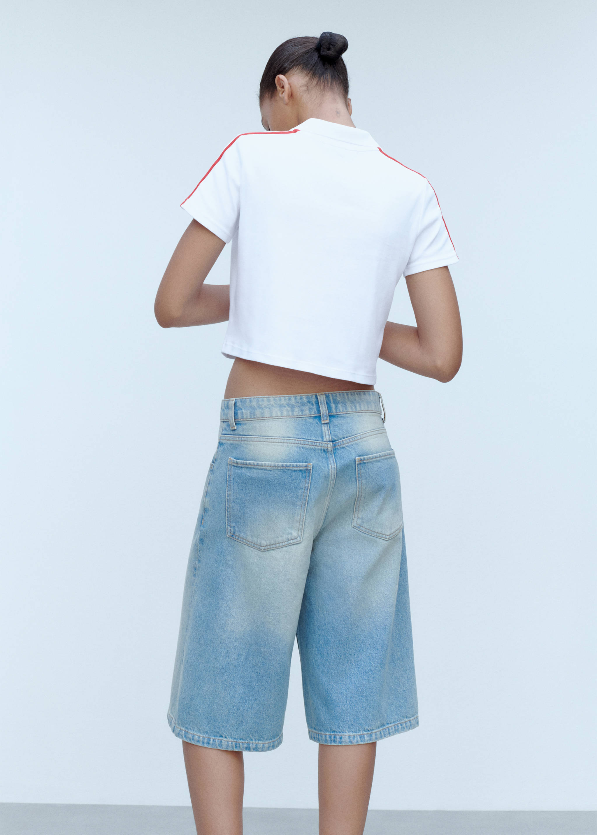 Polo cotone righe contrasto - Retro dell'articolo